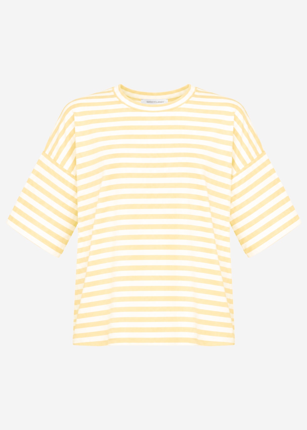 Oversize T-Shirt mit Streifen - gelb-weiß