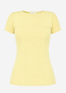 Ribbed jersey T-shirt - yellow