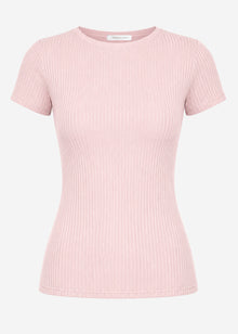 Ribbed jersey T-shirt - dusty rose