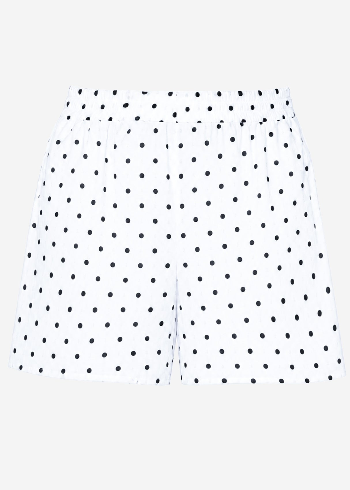 Musselin Shorts mit Punkten - weiß