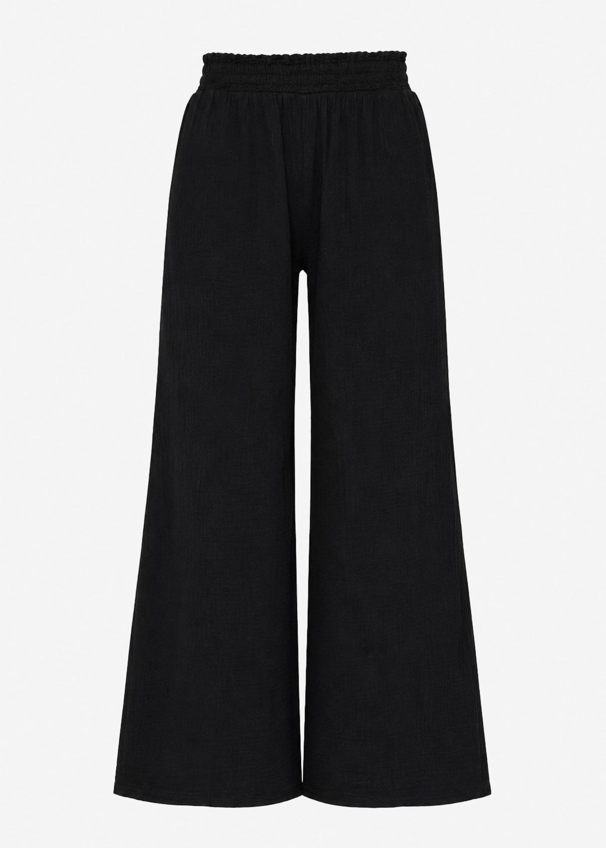 Musselin Hose mit weitem Bein - schwarz