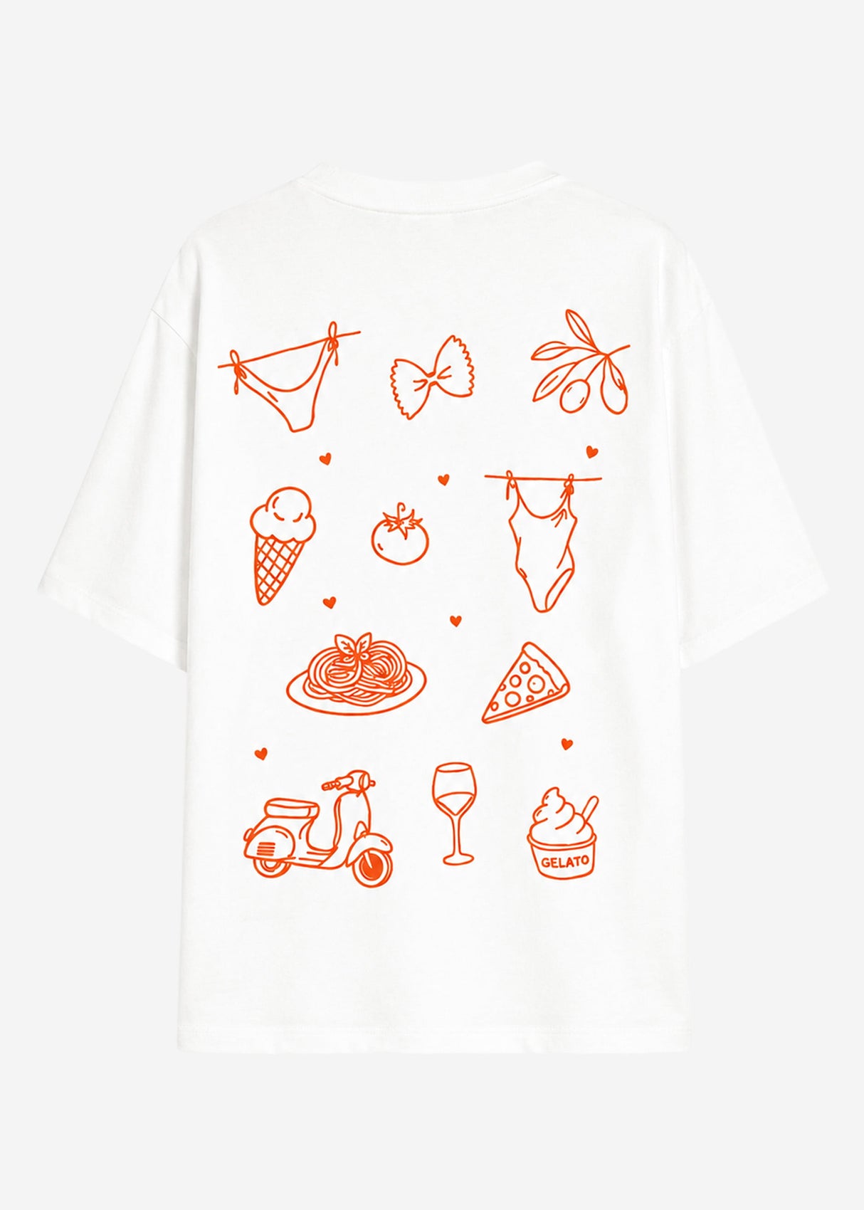 Oversize T-Shirt mit Druck - weiß