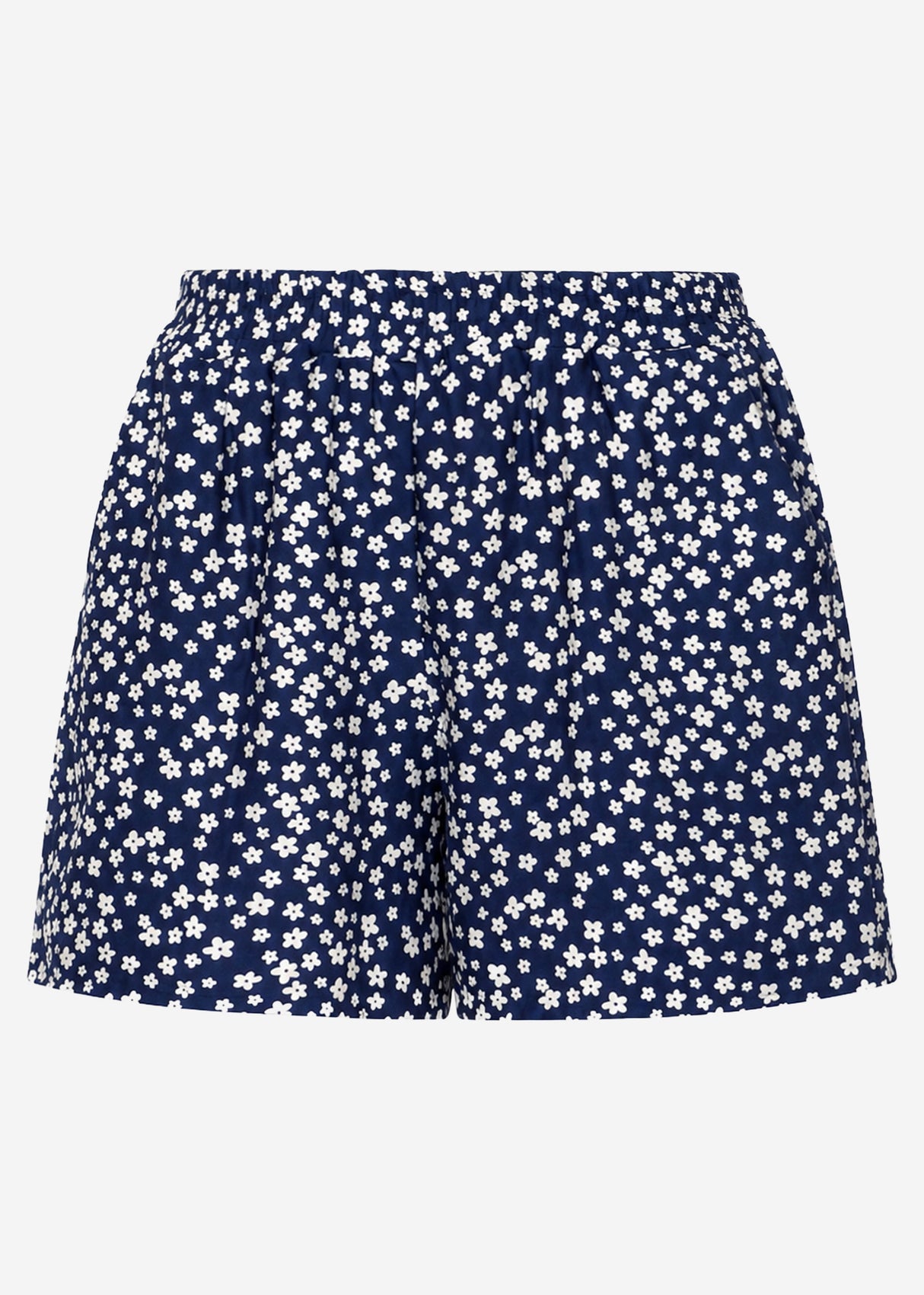 Shorts mit floralem Druck - blau