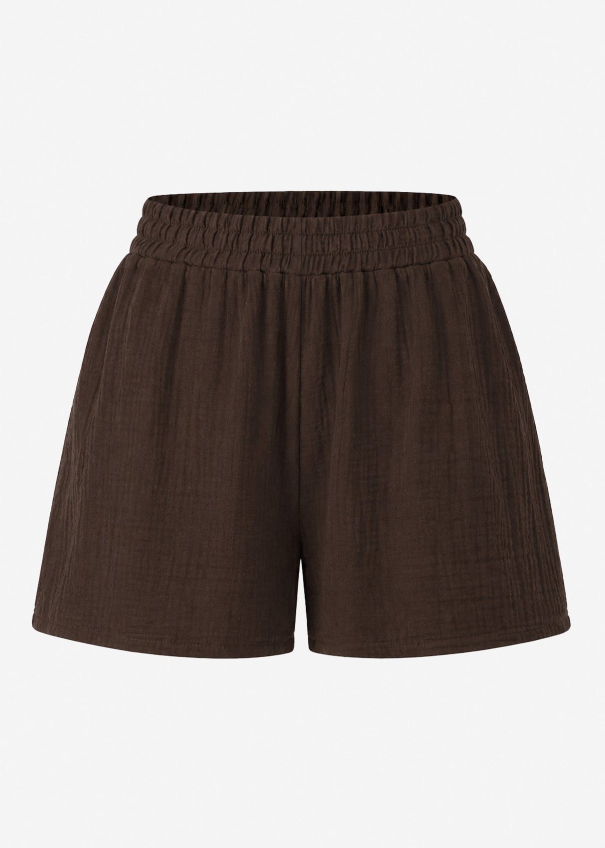 Musselin Shorts - schokobraun