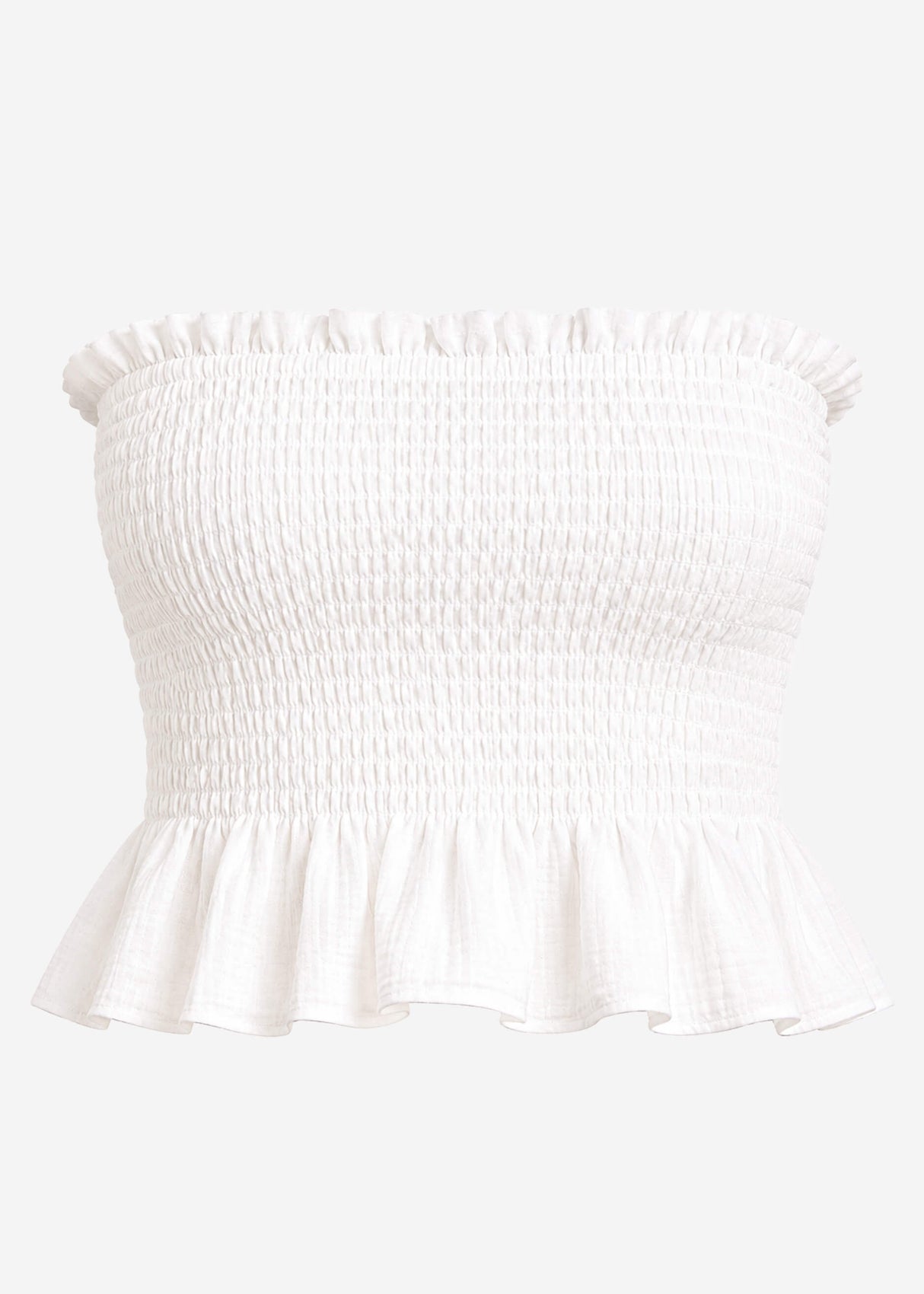 sassyclassy Gesmoktes Bandeau Top - offwhite