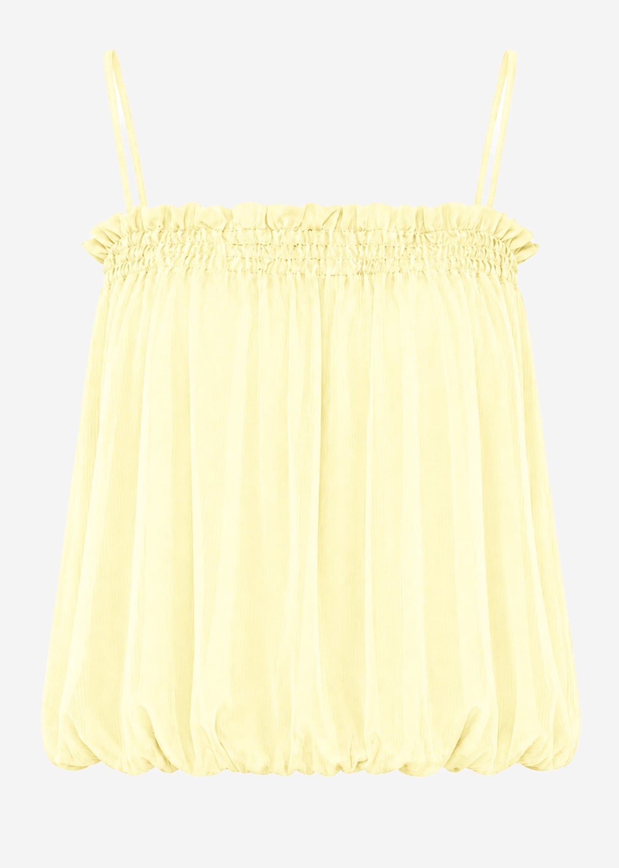 Chiffon Top mit Spaghettiträgern - buttergelb