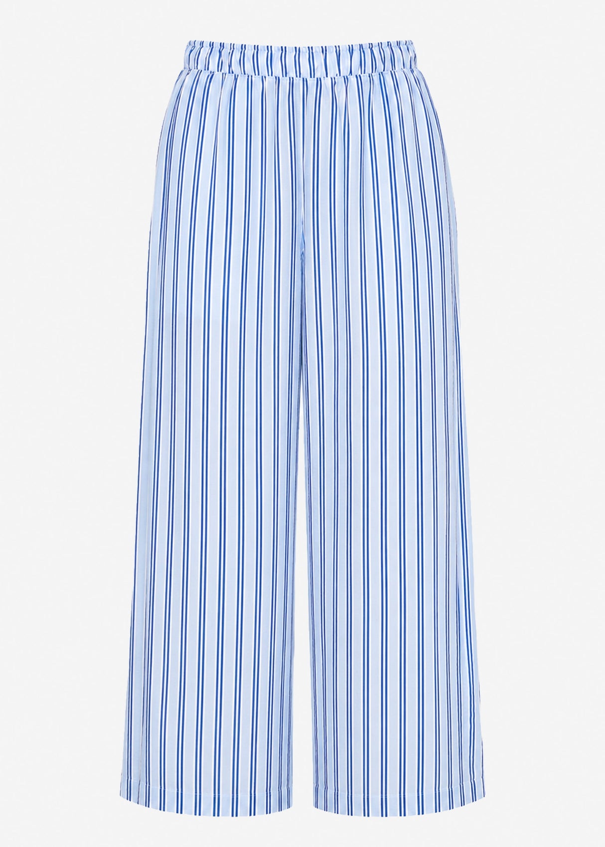 Gestreifte Viskose Hose - blau