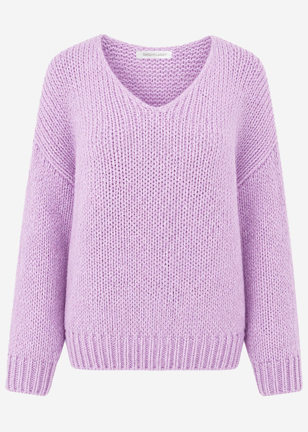 Oversize Pullover mit V-Ausschnitt - lavendel