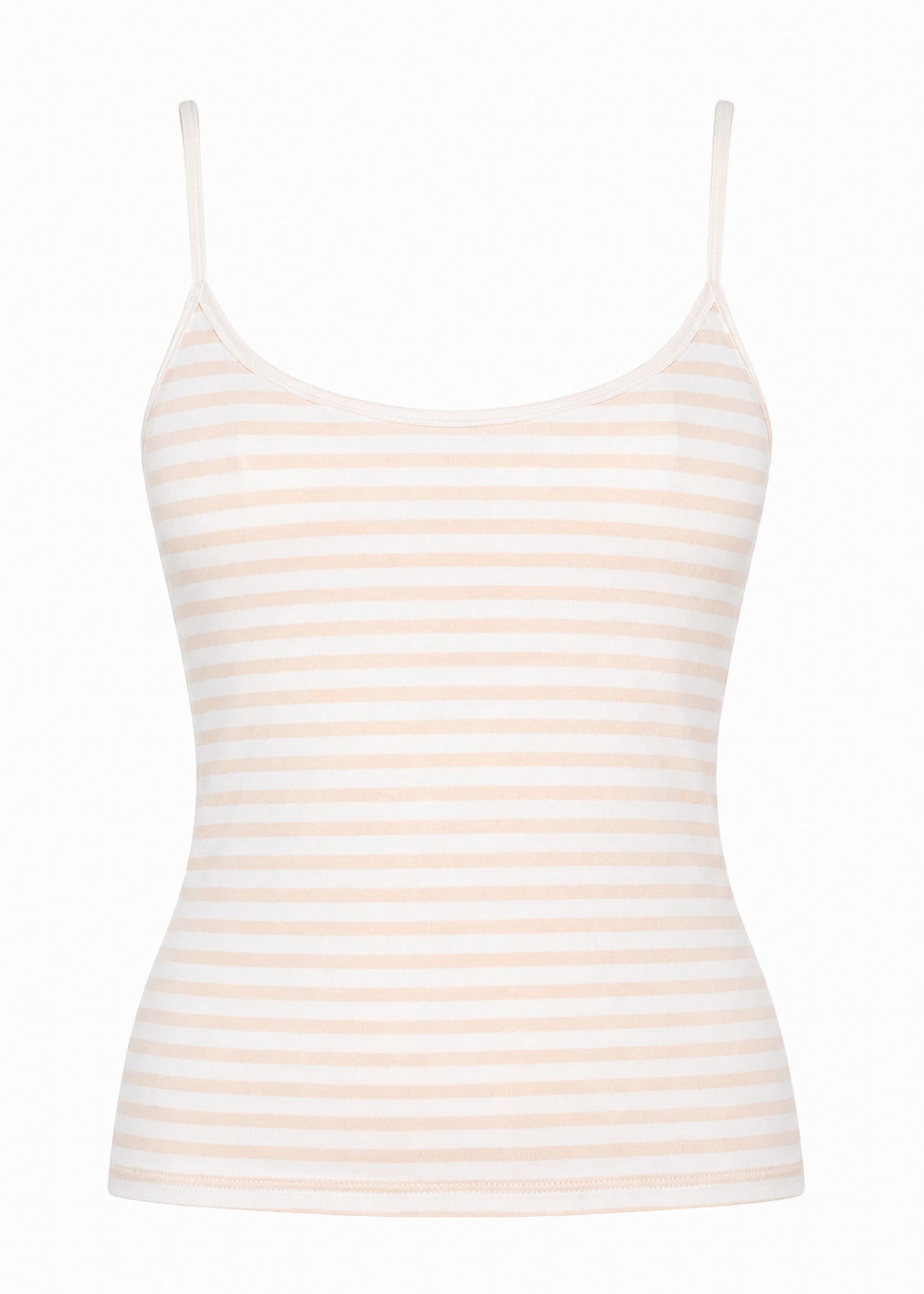 Gestreiftes Spaghettiträger Top - beige