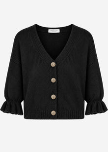 Cardigan with three-quarter sleeves - black