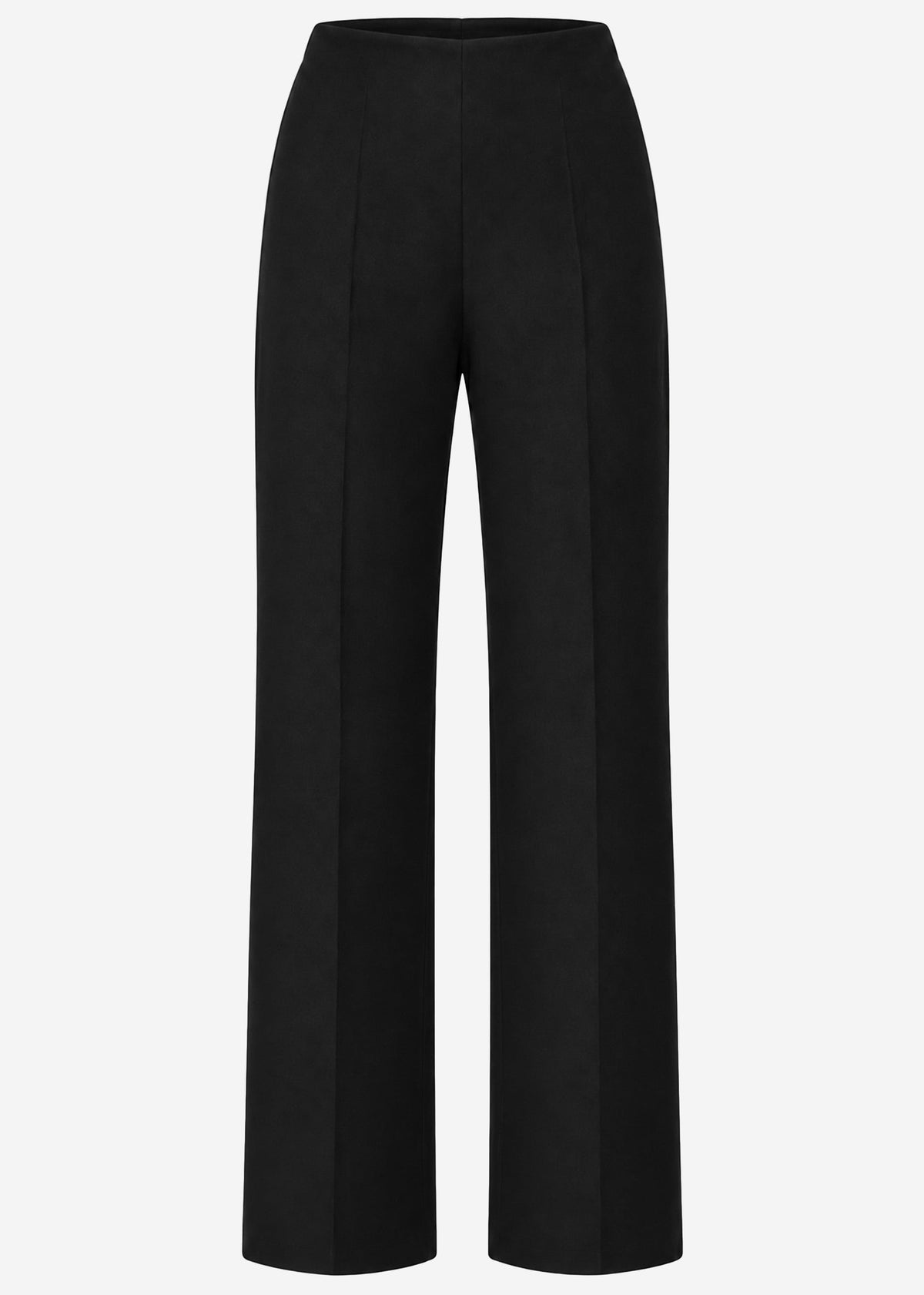 Straight-leg trousers with pressed creases - black