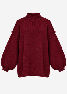Oversized chunky knit jumper - burgundy