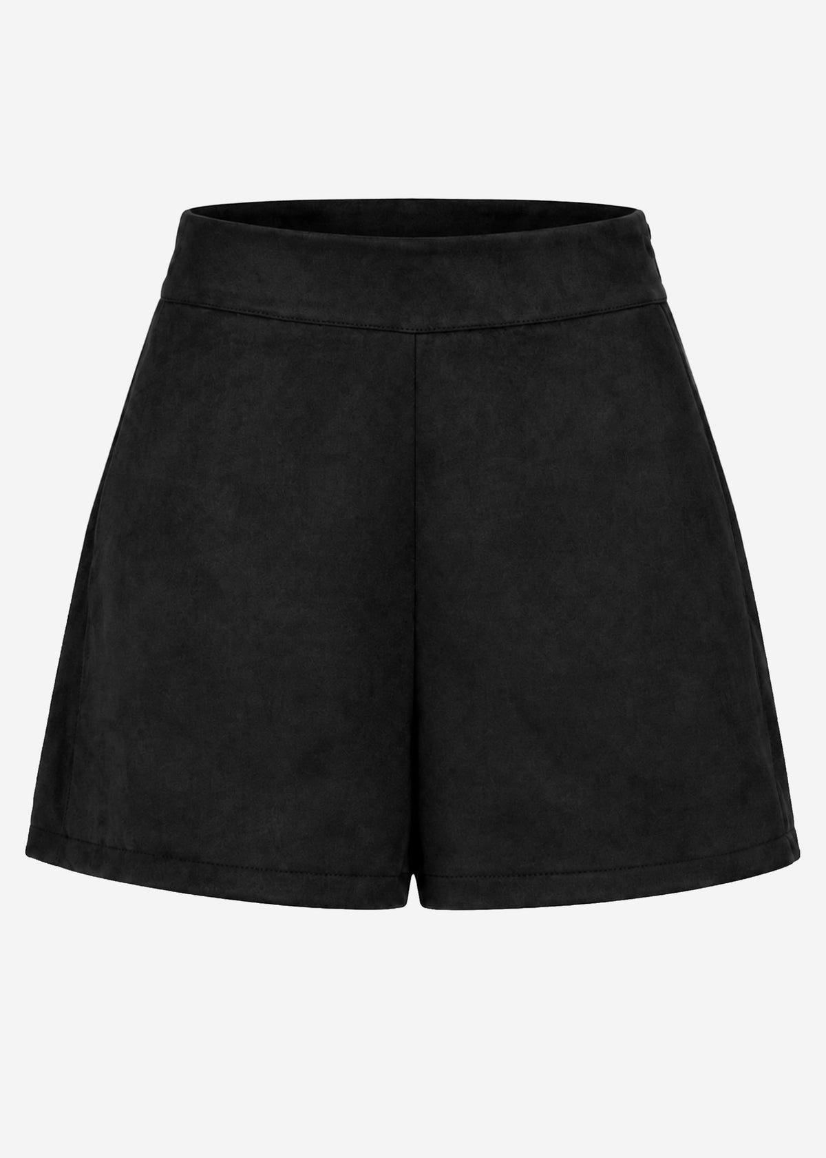 Shorts in Wildlederoptik - schwarz
