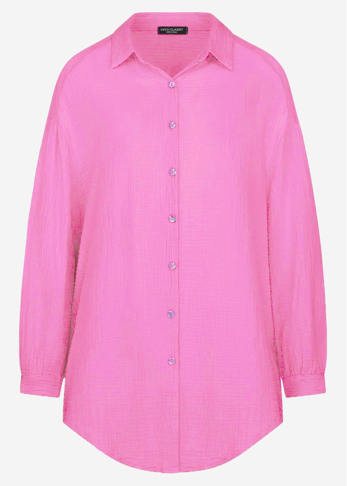 Muslin blouse oversize, pink