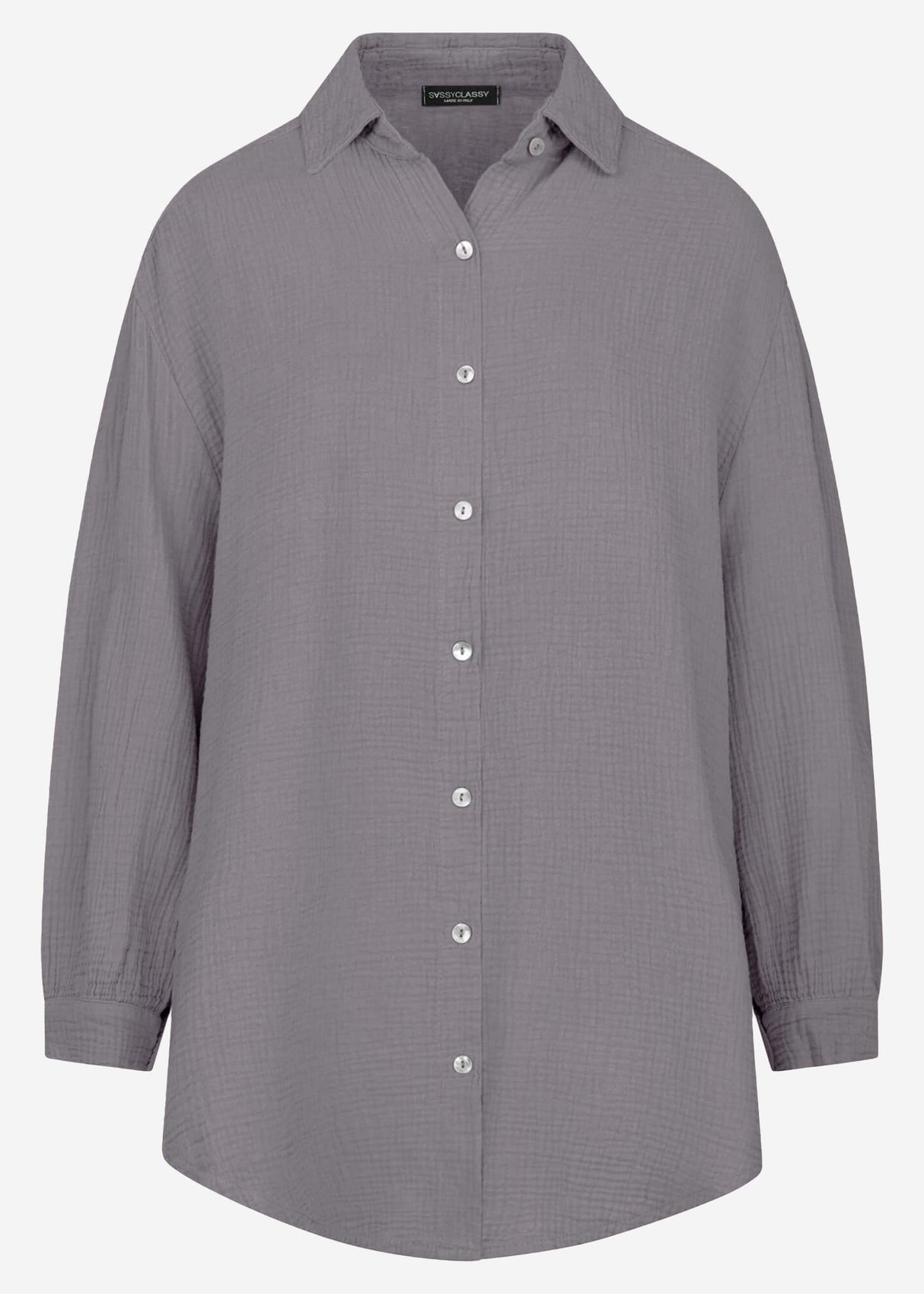 Muslin blouse oversize, taupe