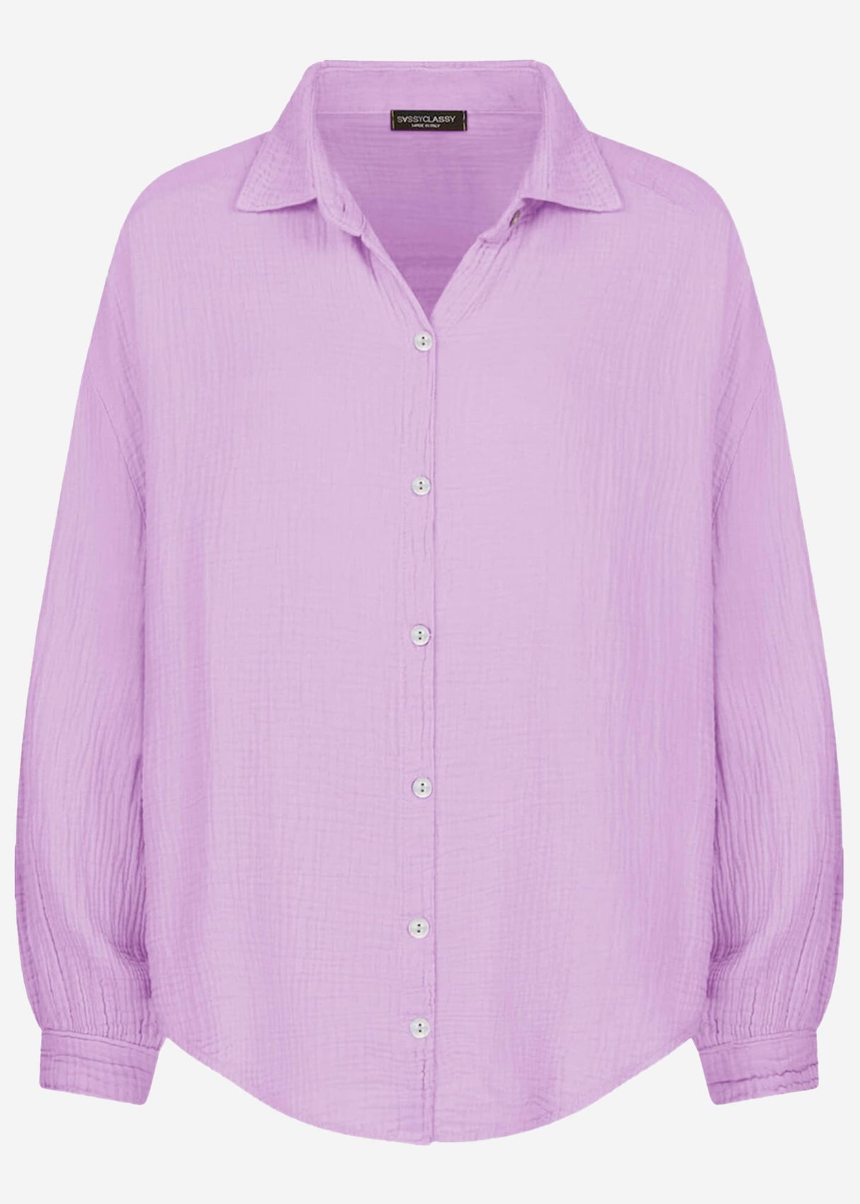 Muslin blouse oversize, short, lilac
