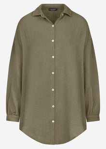 Oversized muslin blouse - khaki