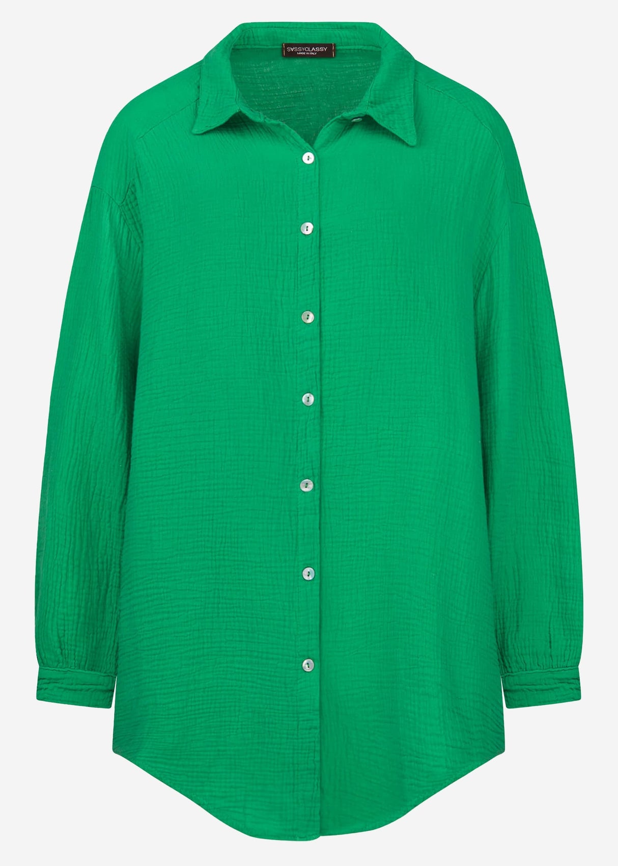Musselin Bluse oversize, grün