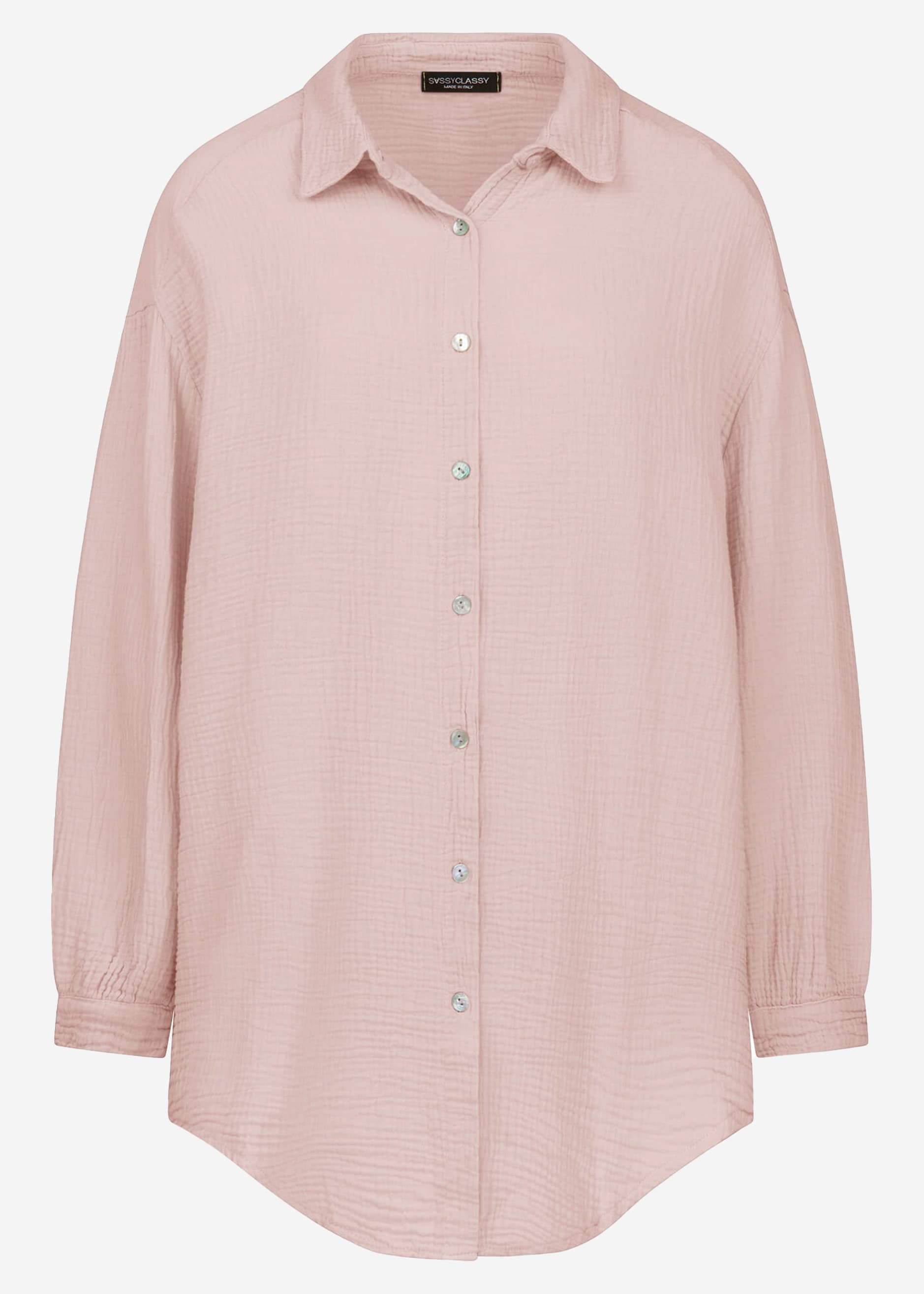 Musselin Bluse oversize, puderrosa