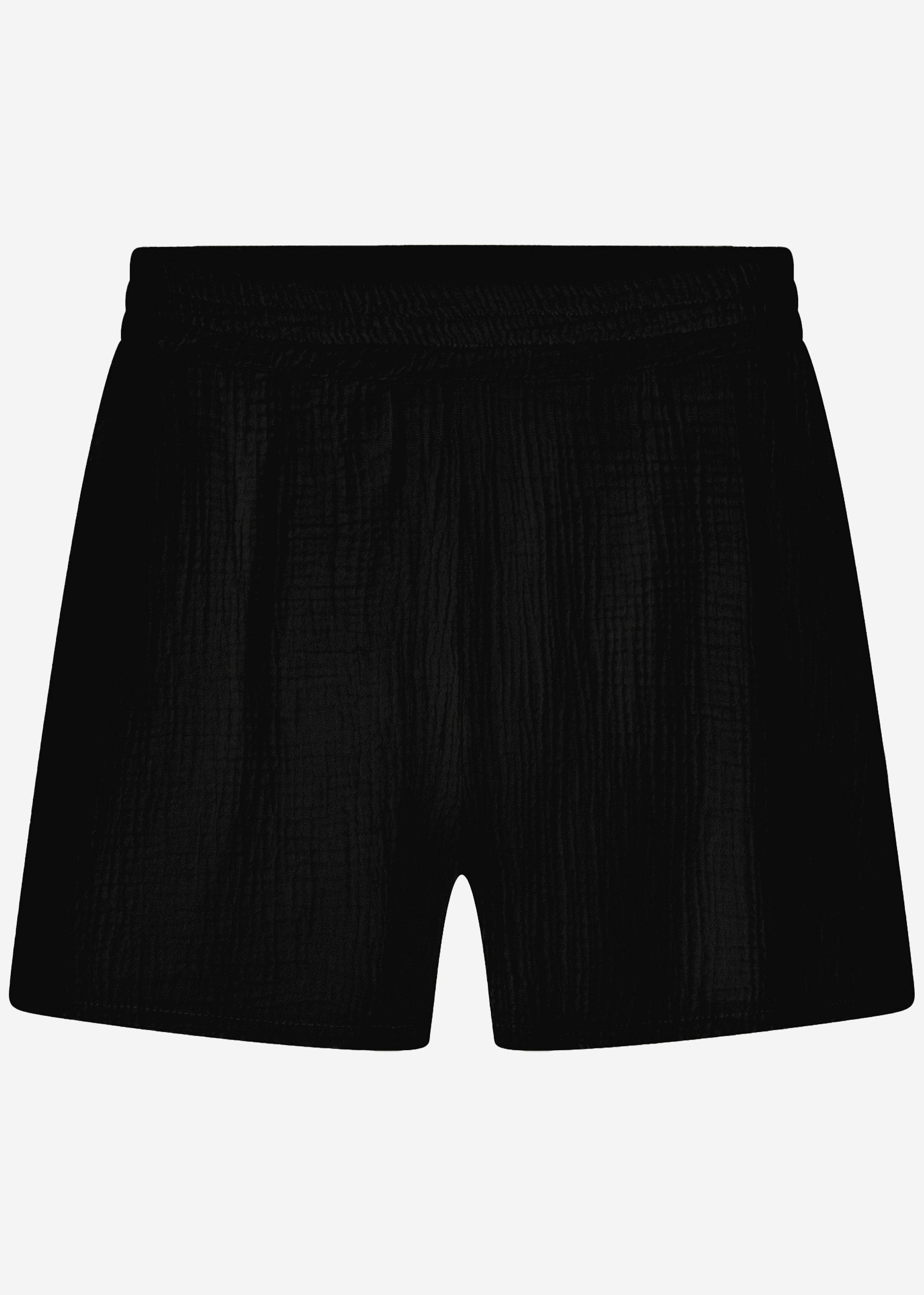 Musselin Shorts, schwarz