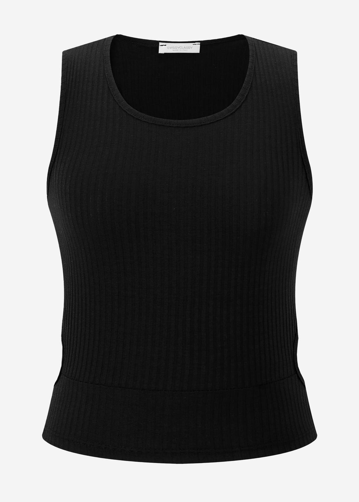 Top with cut-out - black