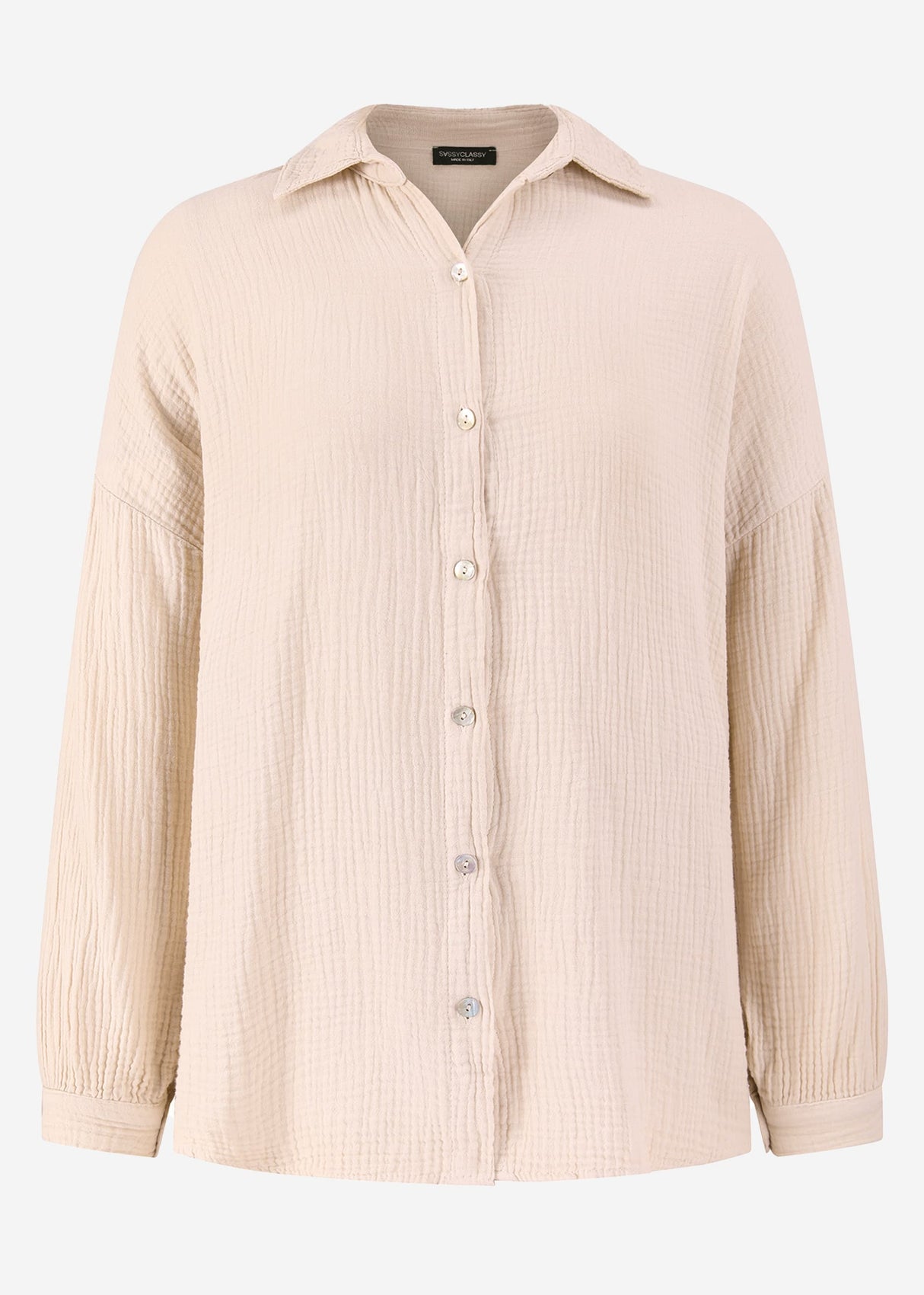 Muslin blouse in regular fit - beige