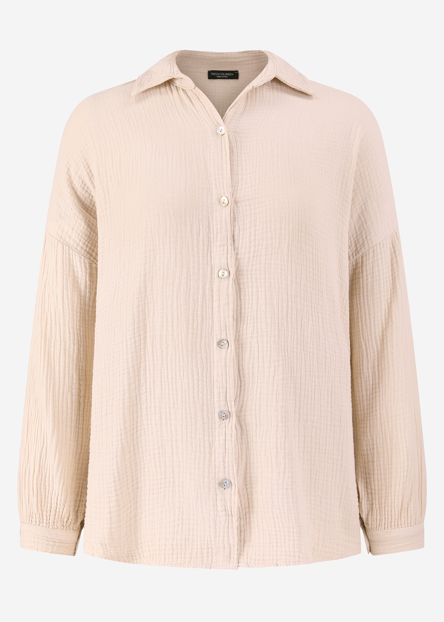 Muslin blouse in regular fit - beige