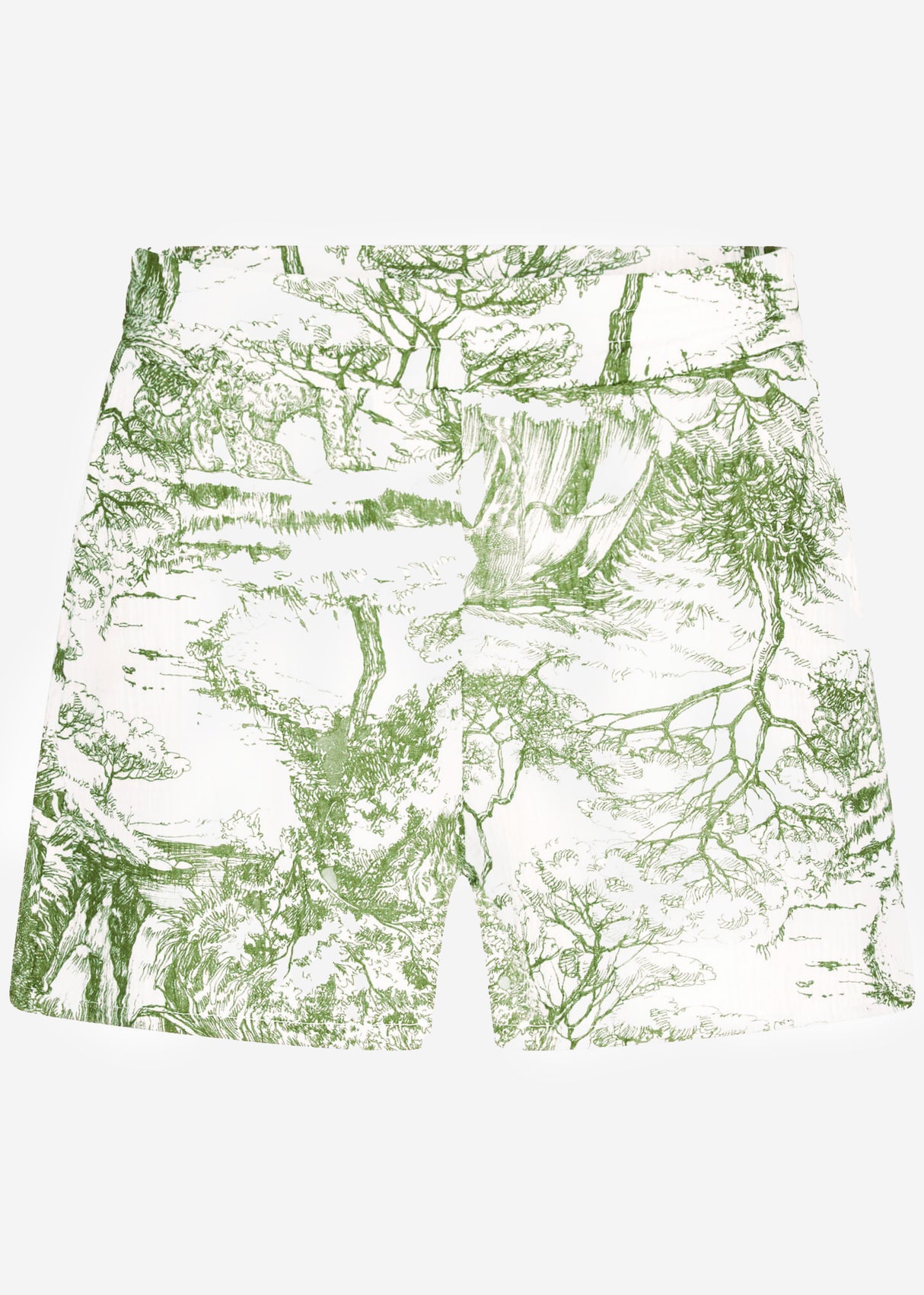 Muslin shorts with print, khaki