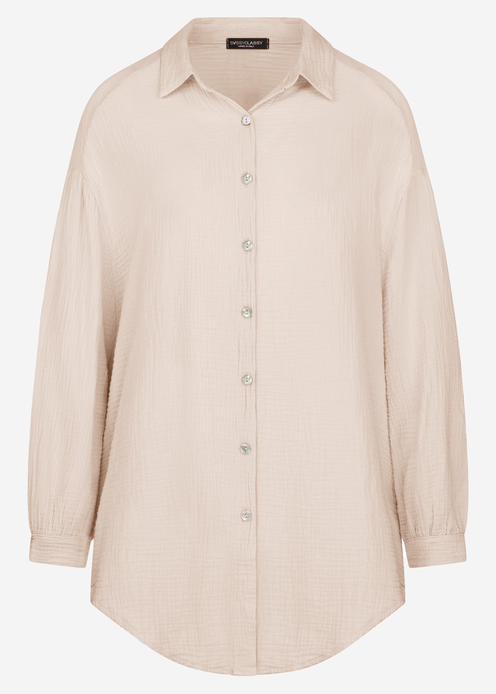Muslin blouse oversize, beige
