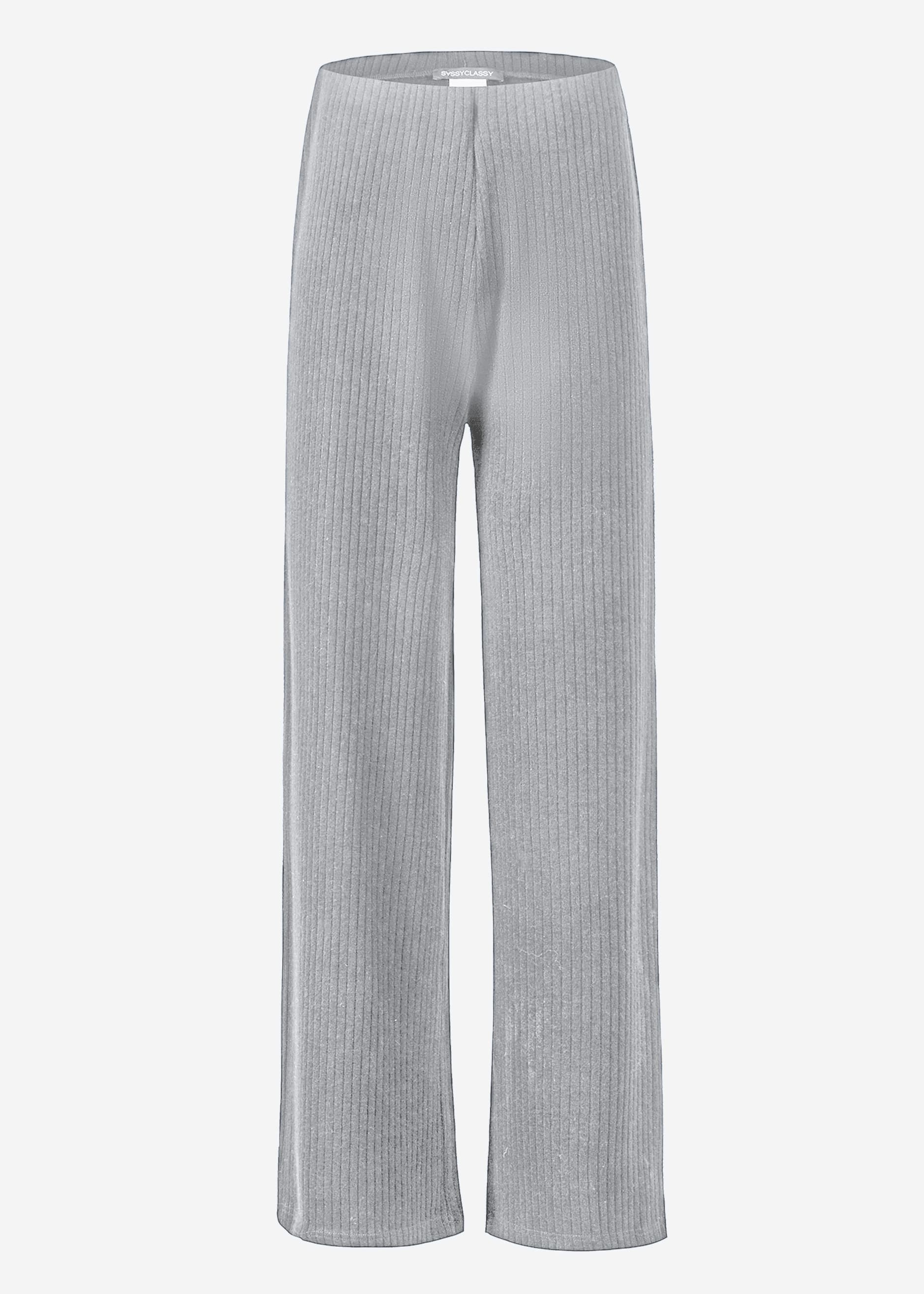 Ribbed wide-leg trousers - grey