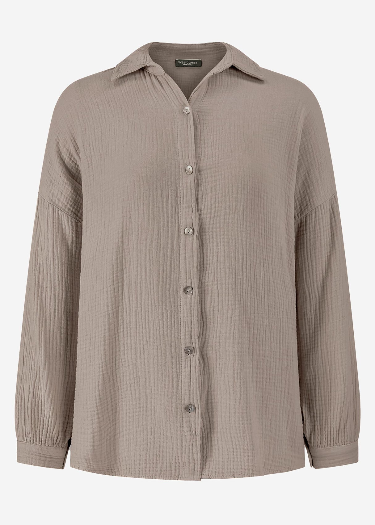 Muslin blouse in regular fit - taupe