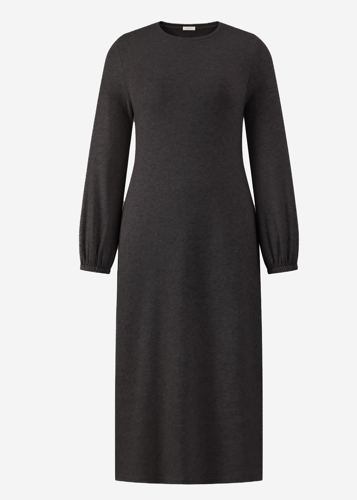 Super soft jersey dress in midi length - black