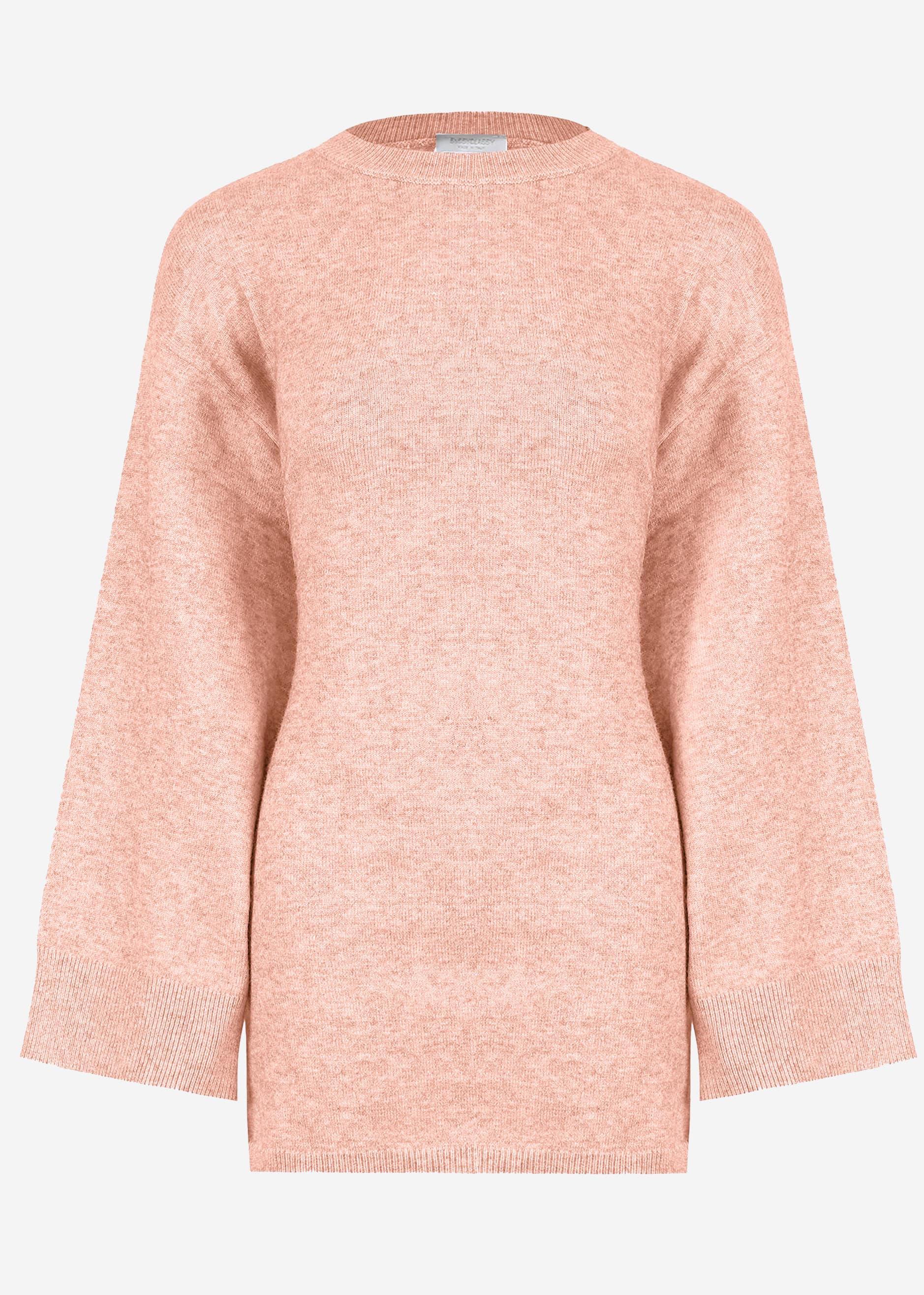 Oversized sweater with side slits - pink