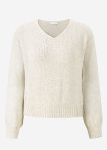 Pullover mit V-Ausschnitt - beige