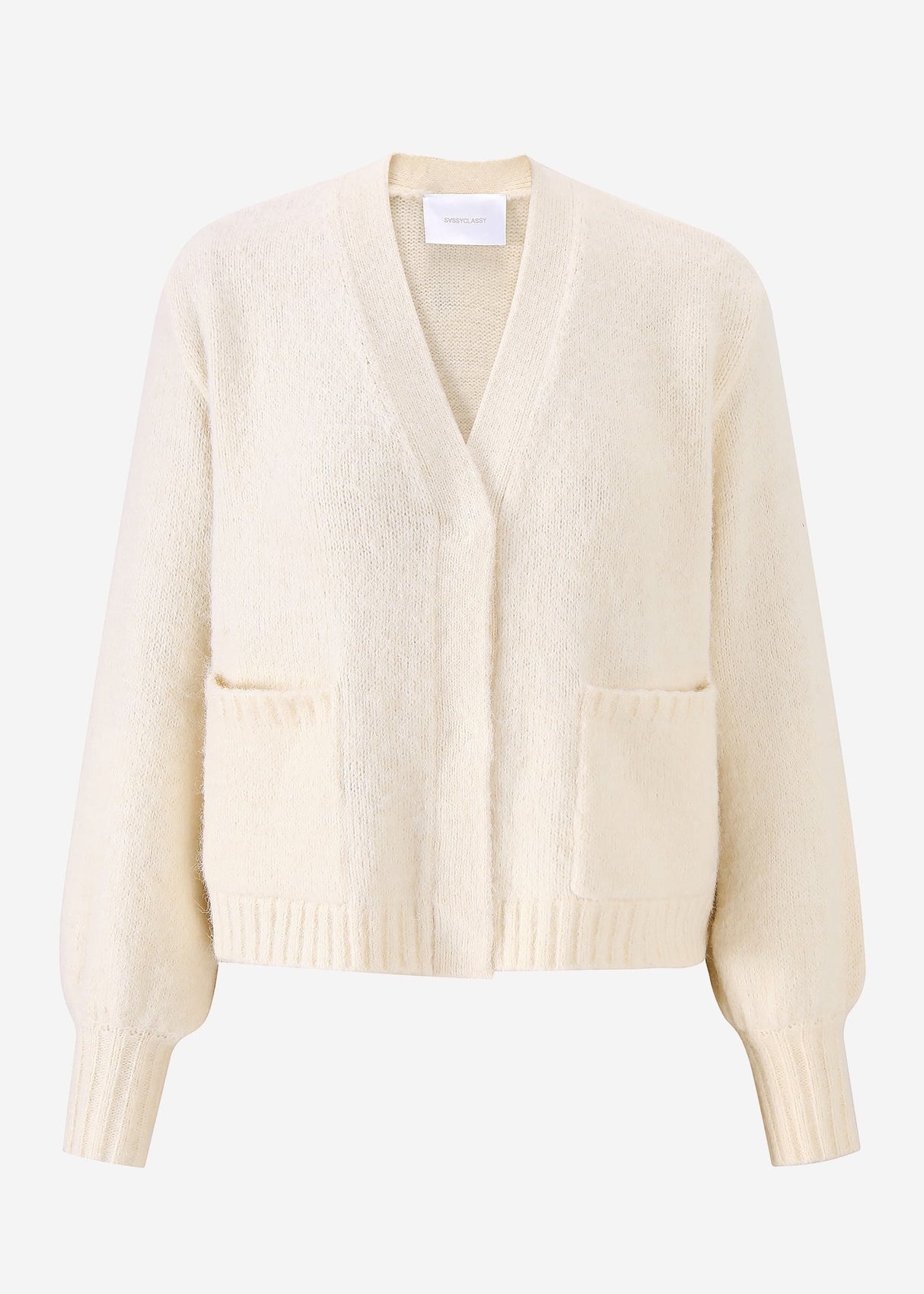 Cardigan with snap fasteners - off-white
