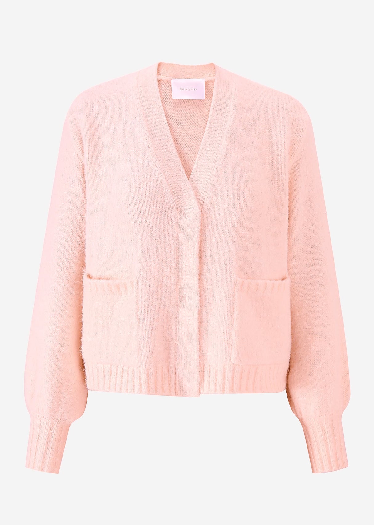 Cardigan with snap fasteners - pink