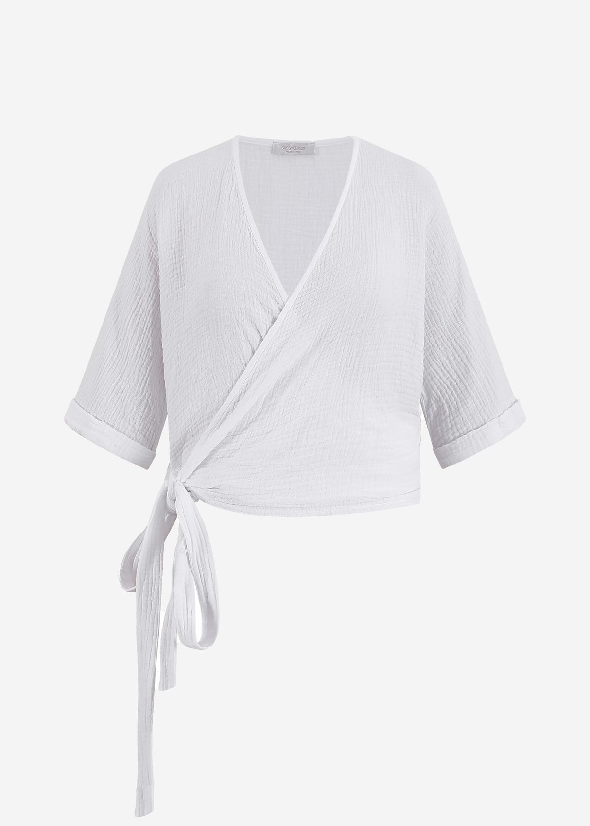 Muslin wrap blouse - white