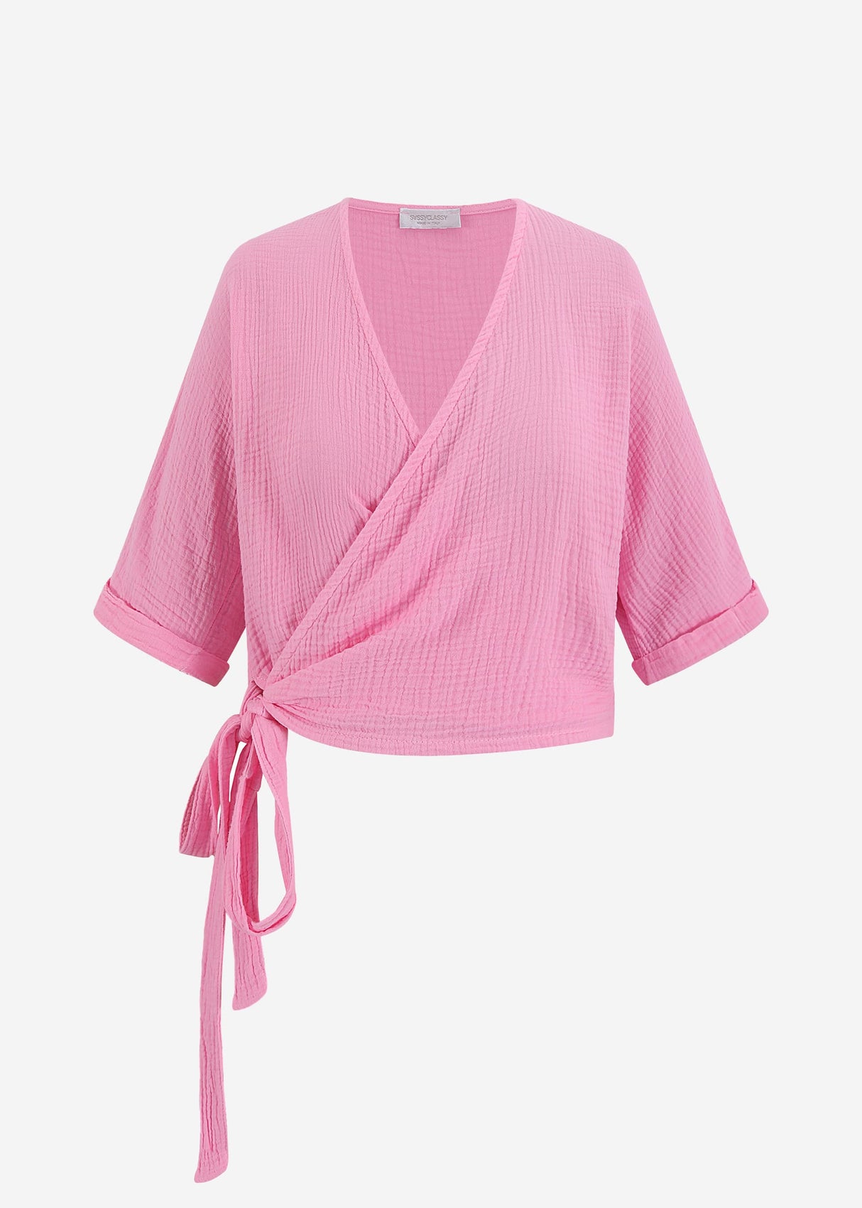 Muslin wrap blouse - baby pink