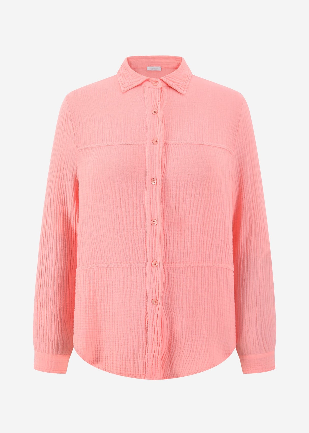 Muslin blouse with decorative seams - apricot