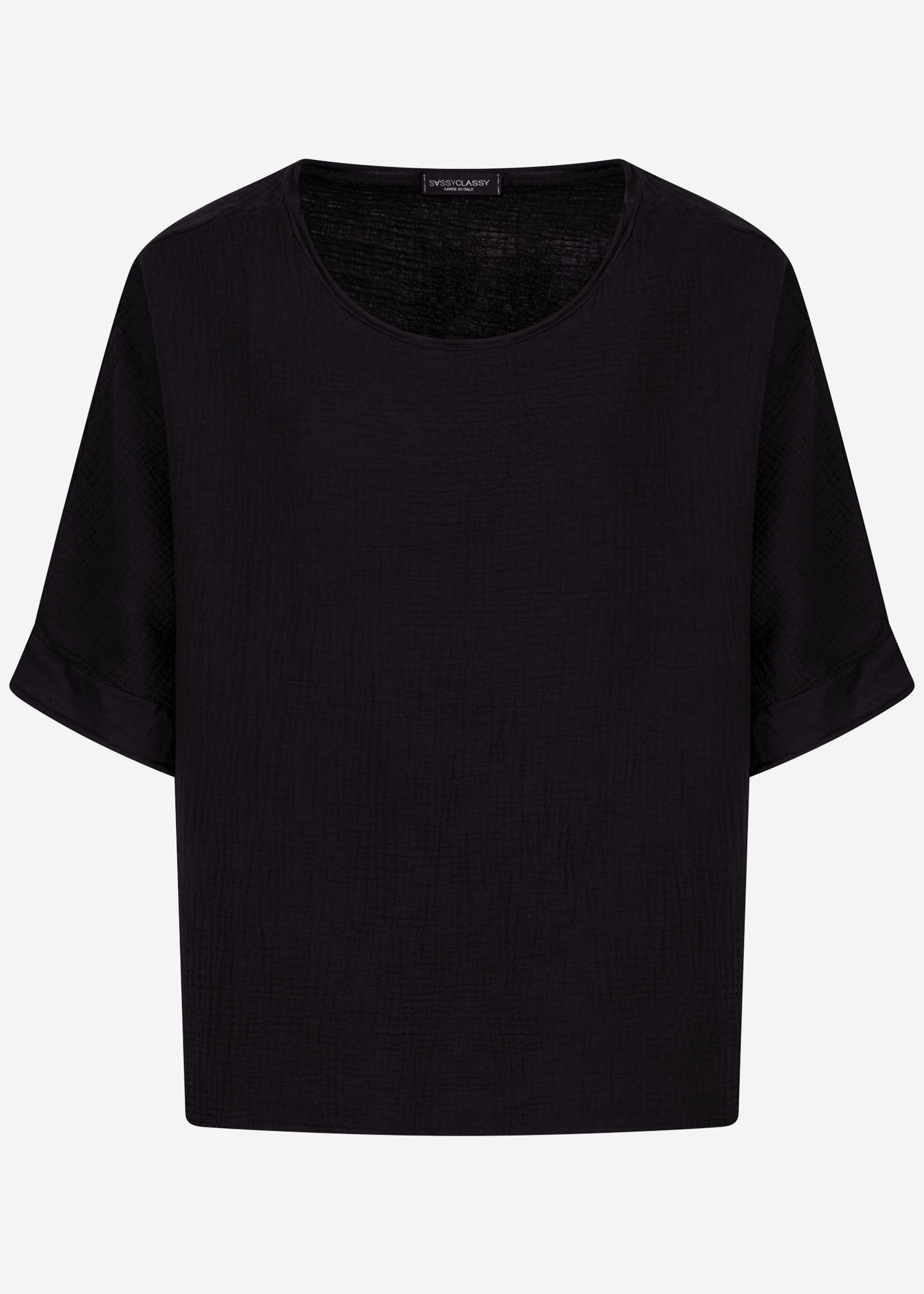 Casual muslin shirt - black