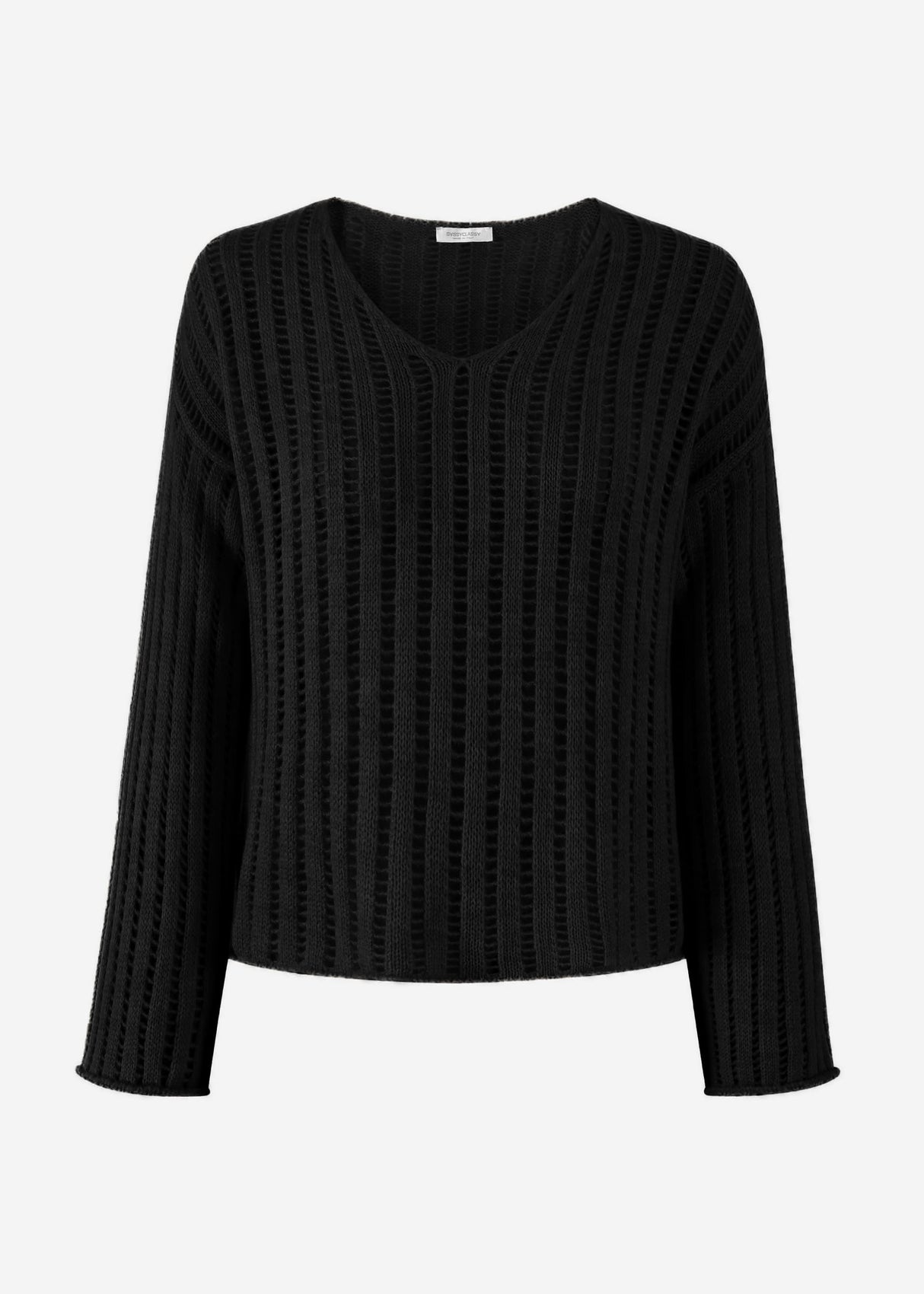 Ladder stitch sweater - black