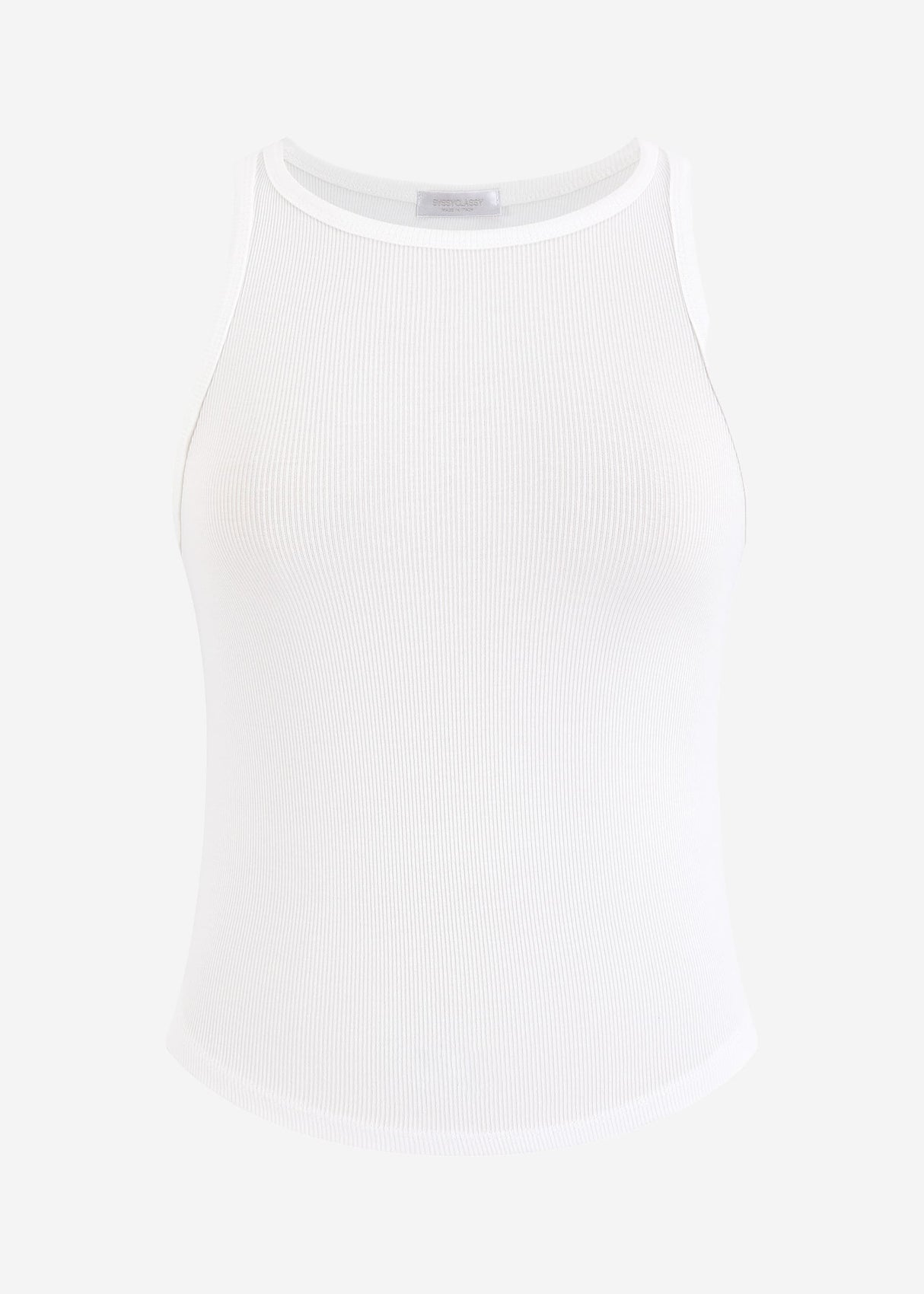 Ribbed tank top - off-white