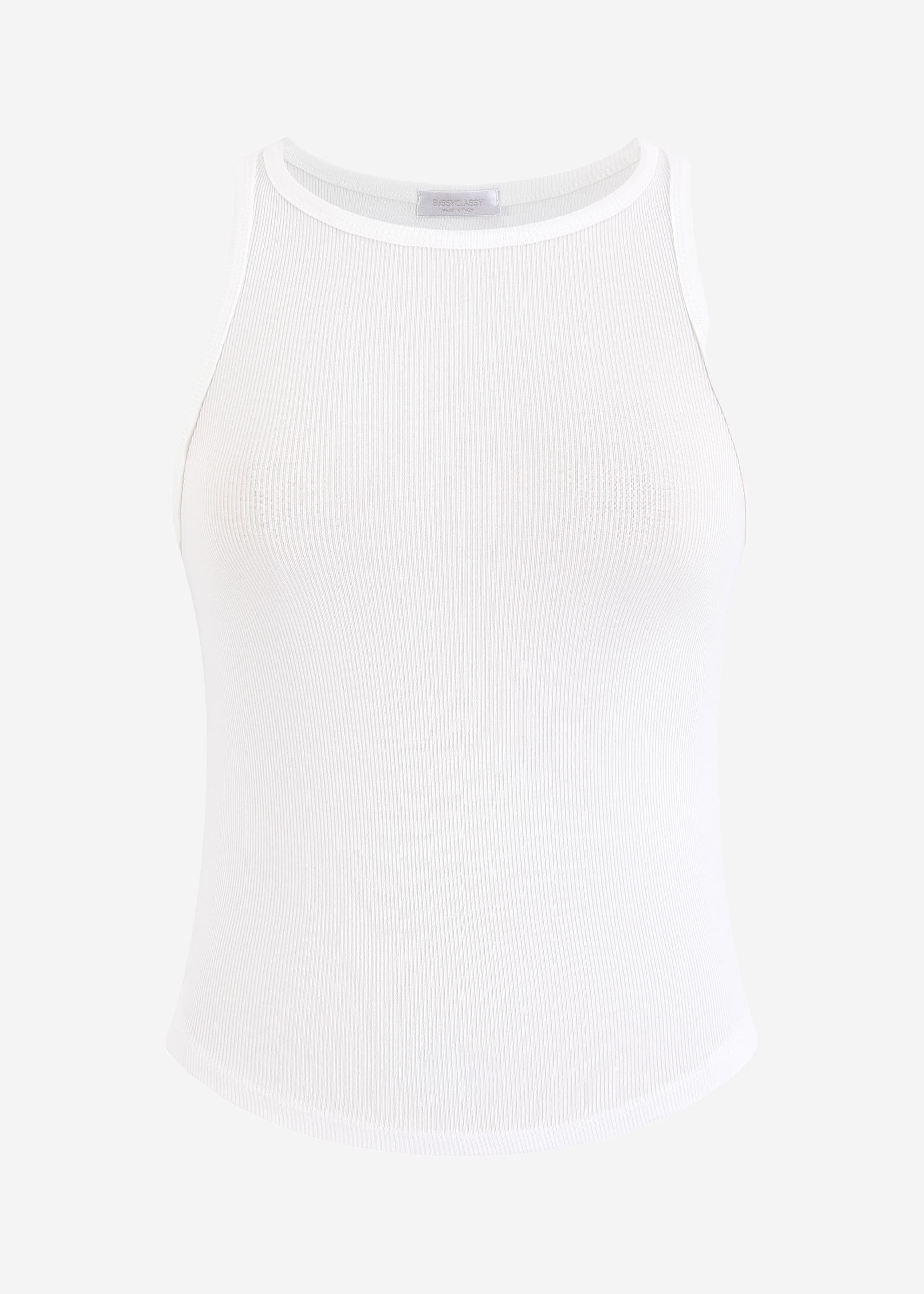 Ribbed tank top - off-white