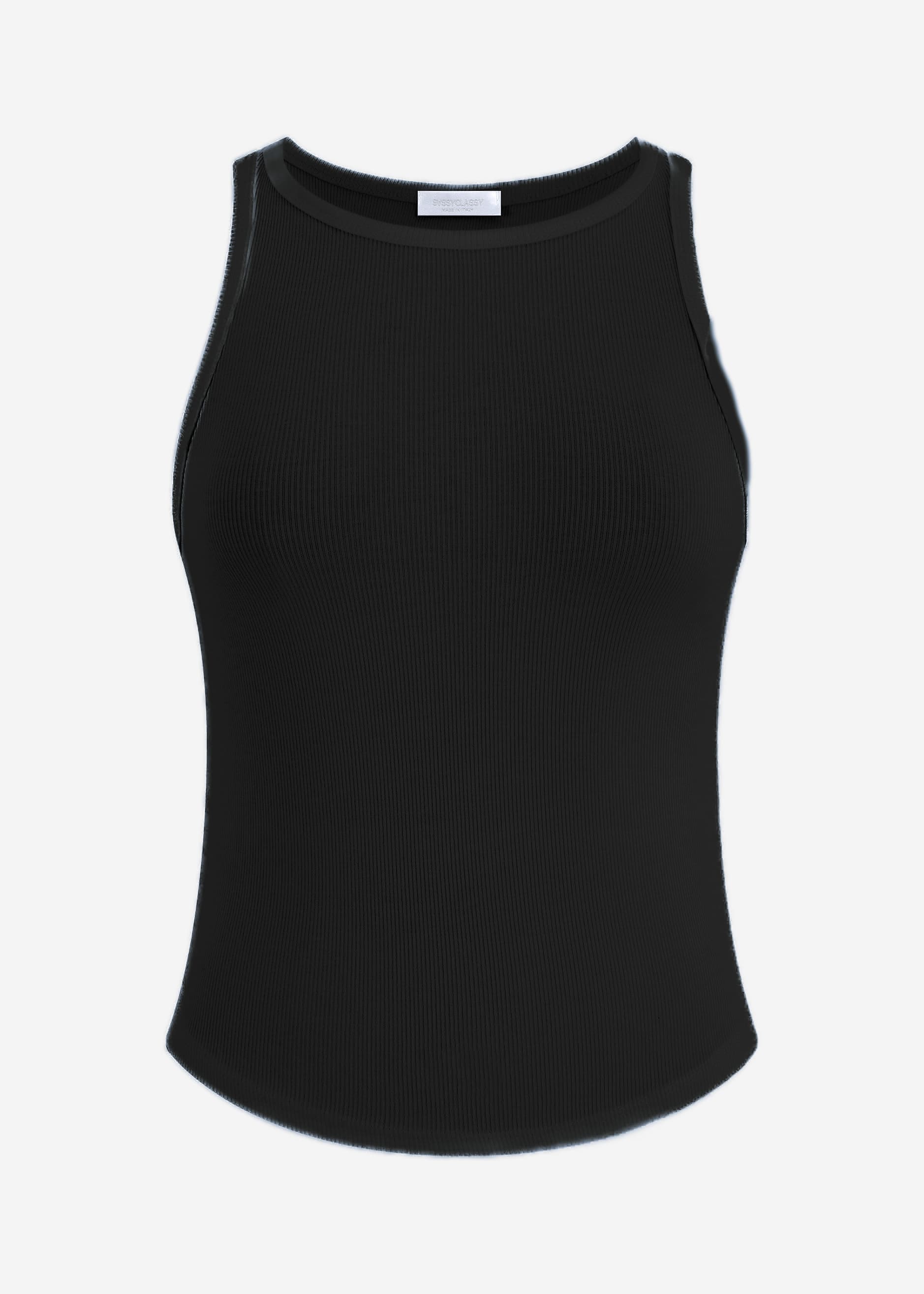 Geripptes Tank Top - schwarz