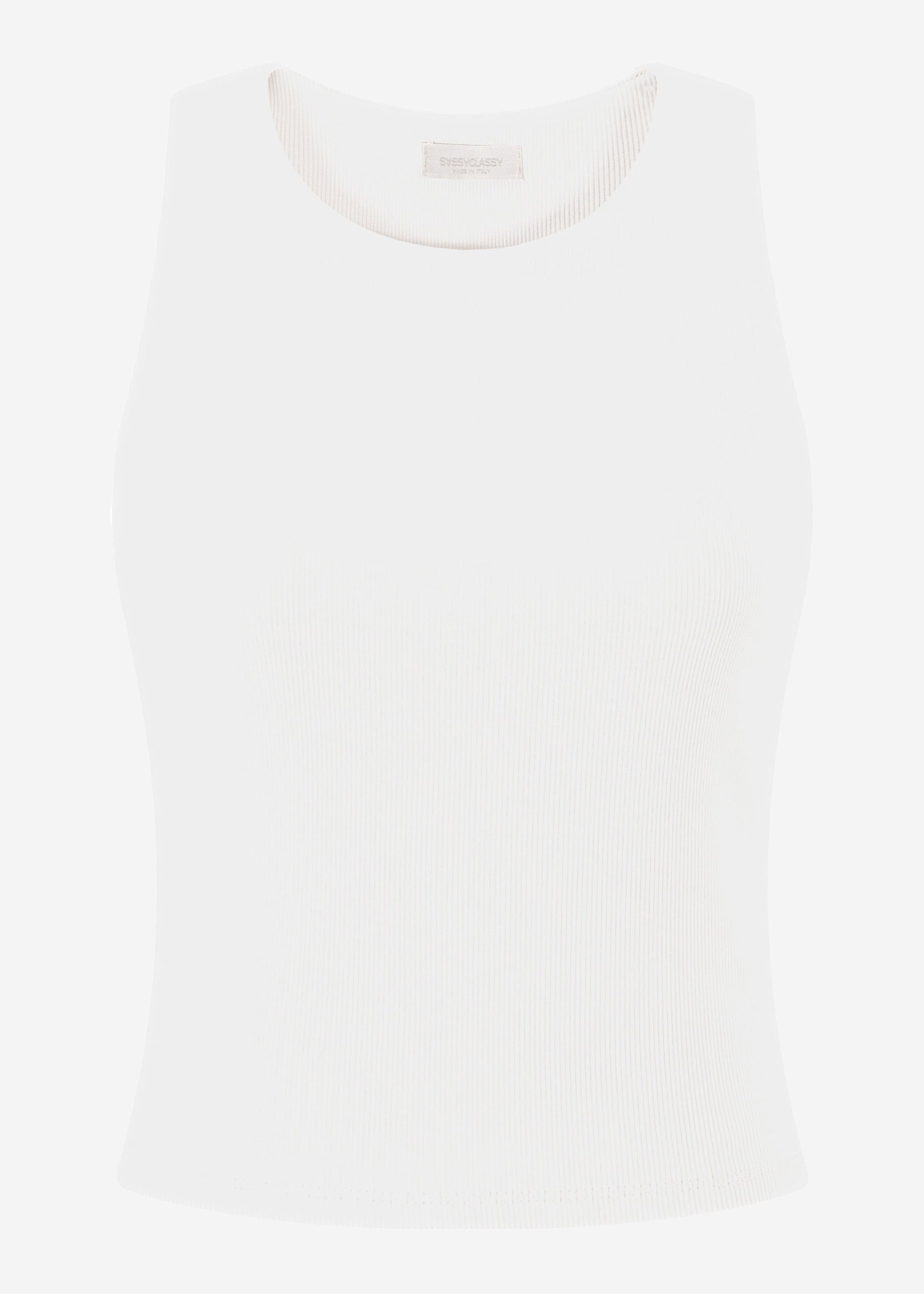 Double-layered, ribbed tank top - offwhite