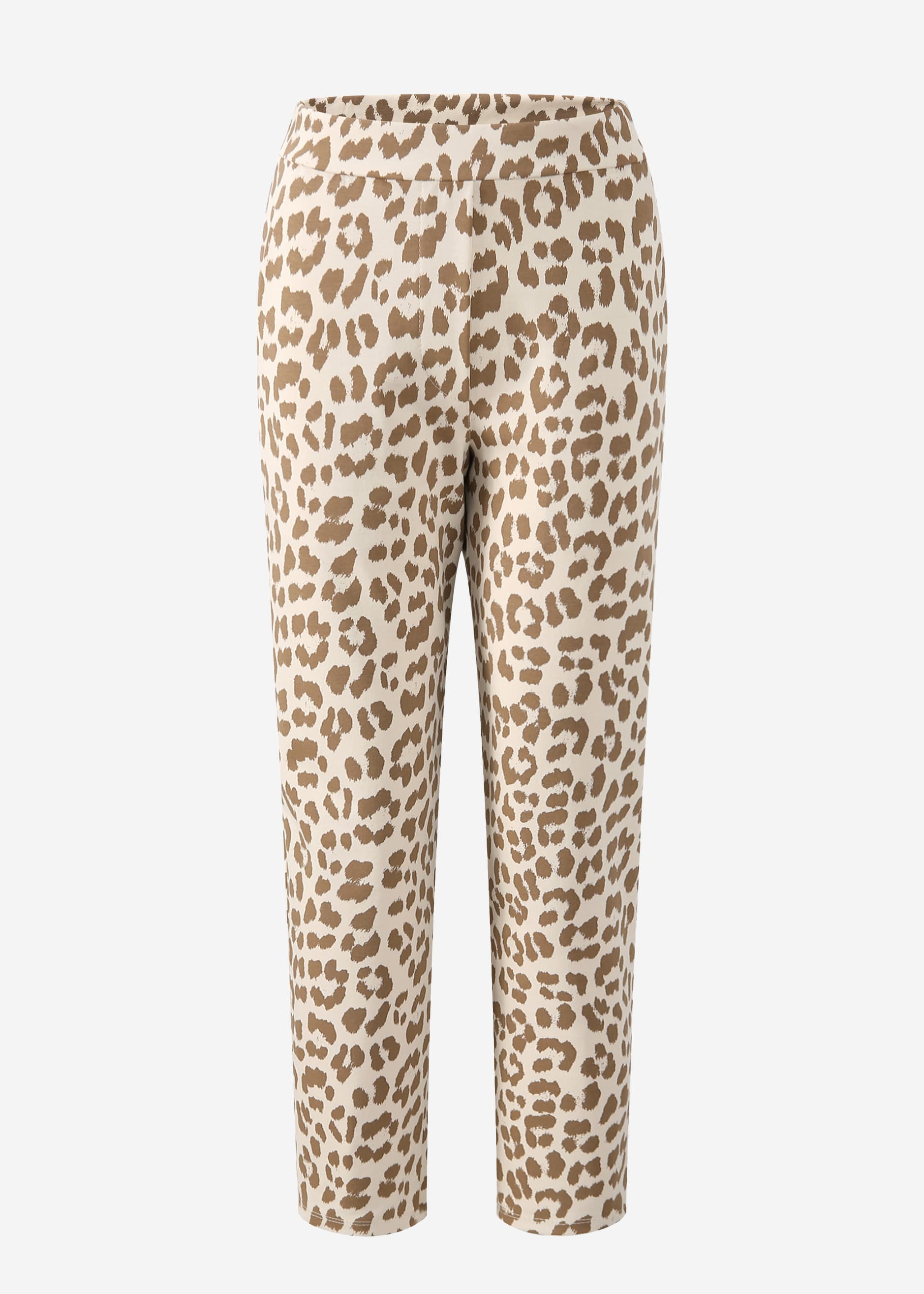 Jersey chinos in leo print - off-white