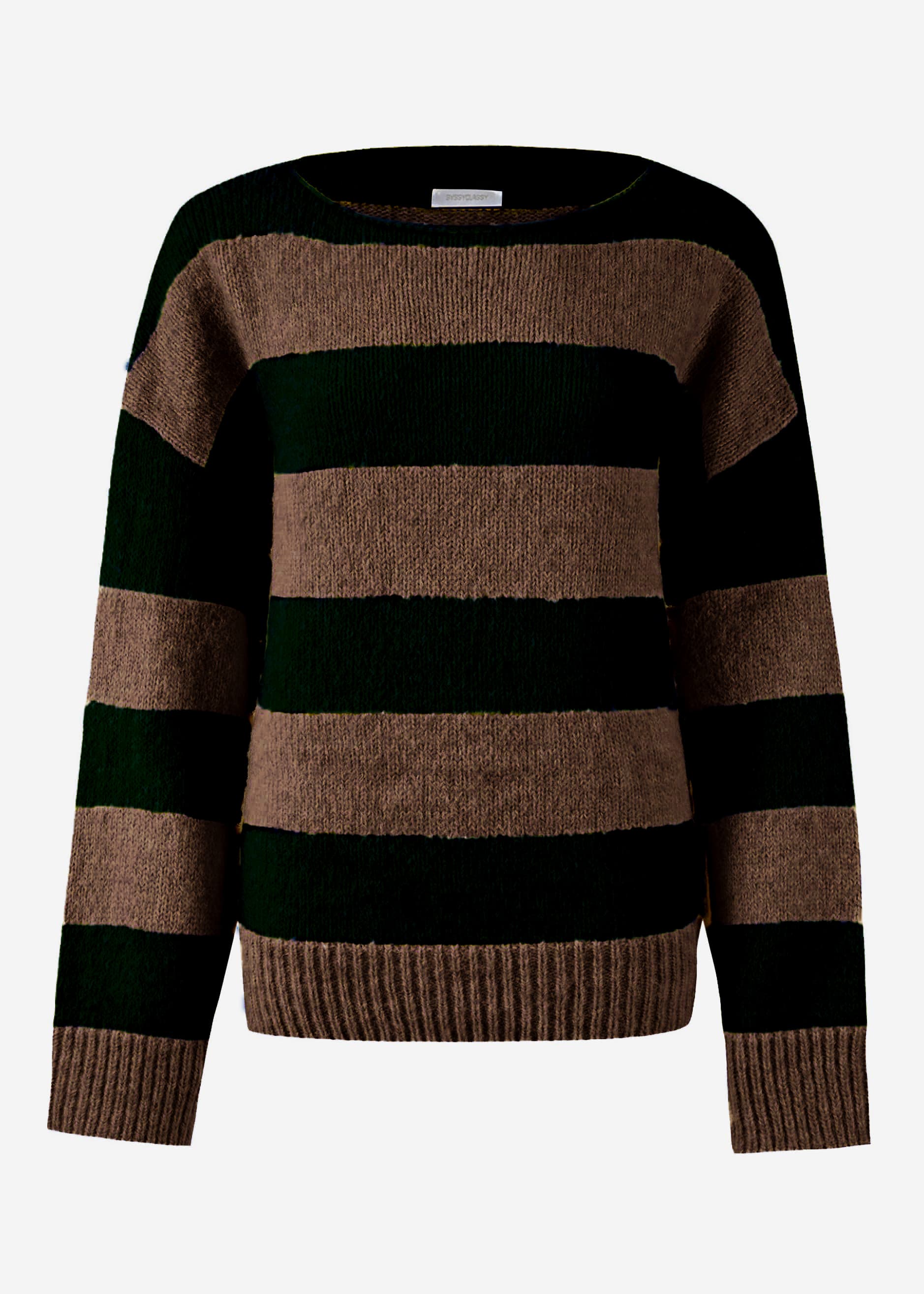 Sweater with block stripes - black-brown