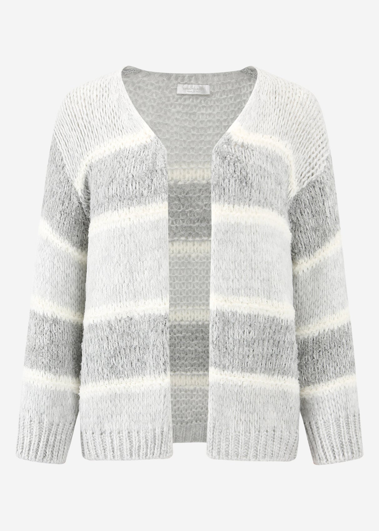 Cardigan in striped design - grey
