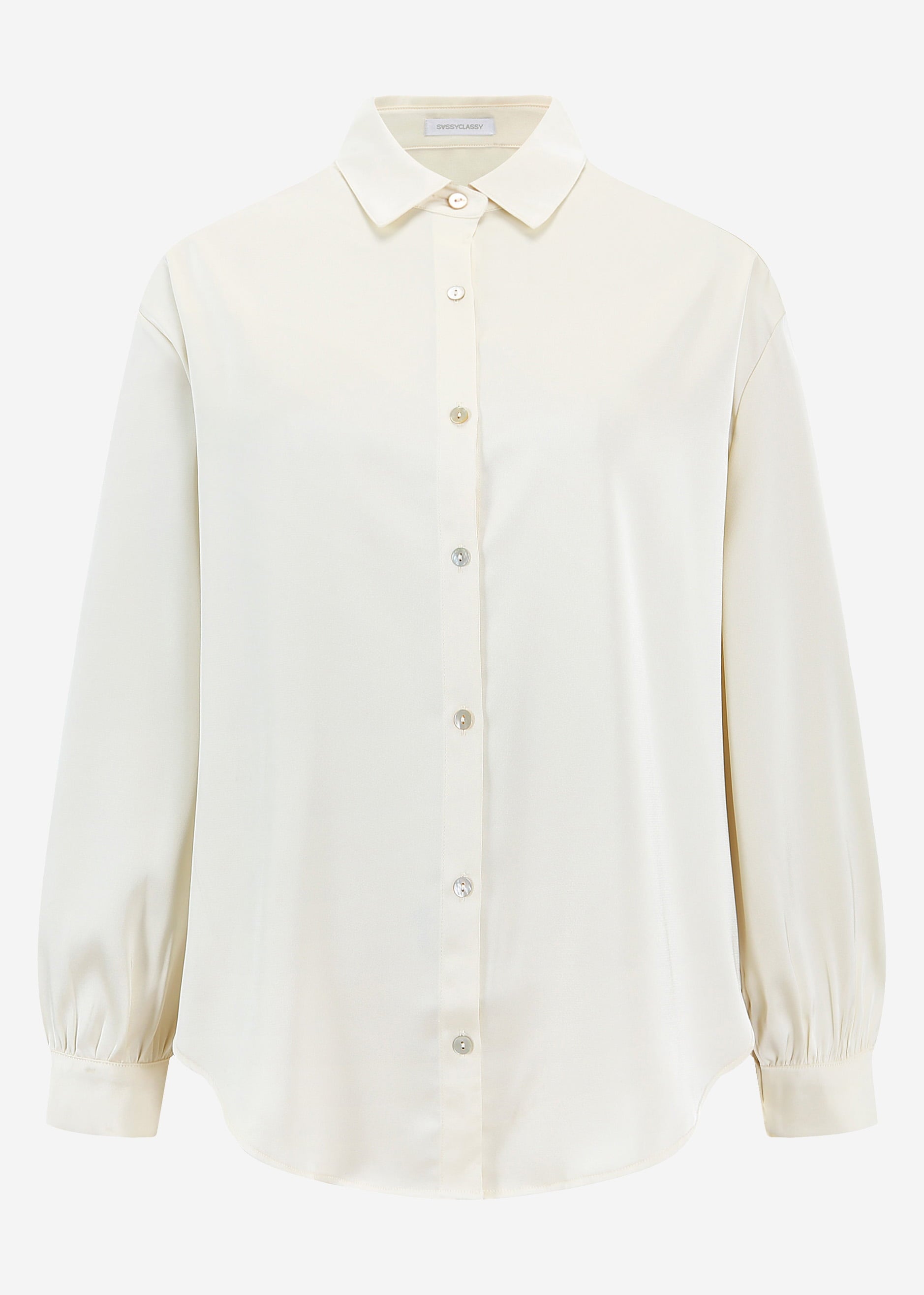 Oversize Satin Bluse - cremeweiß