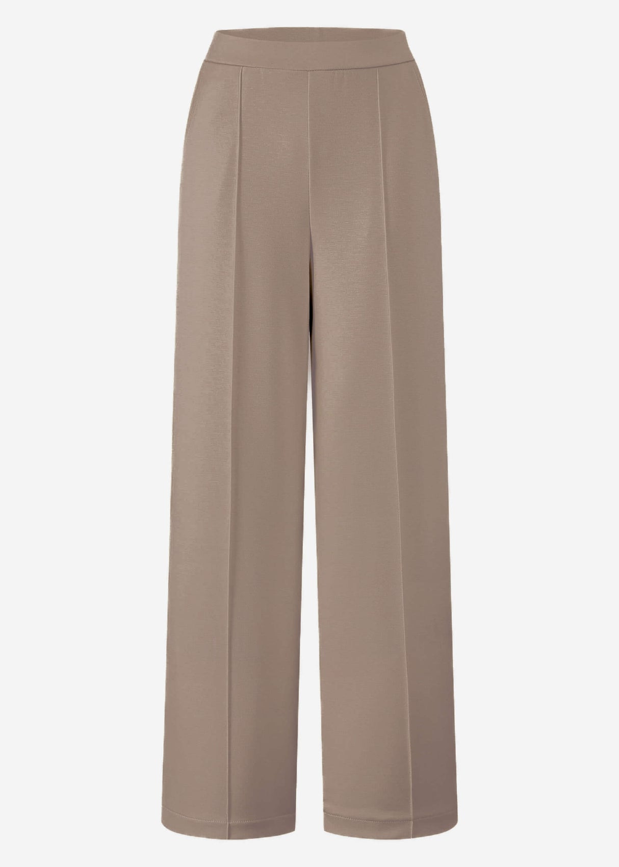 Soft wide jogging pants with piping - taupe